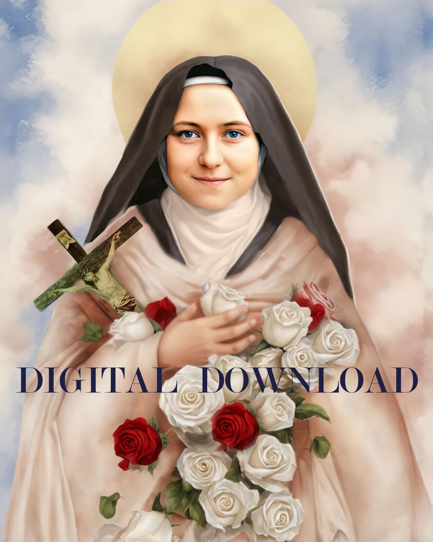 Saint Therese of Lisieux Child Jesus and the Holy Face Art Digital image 0