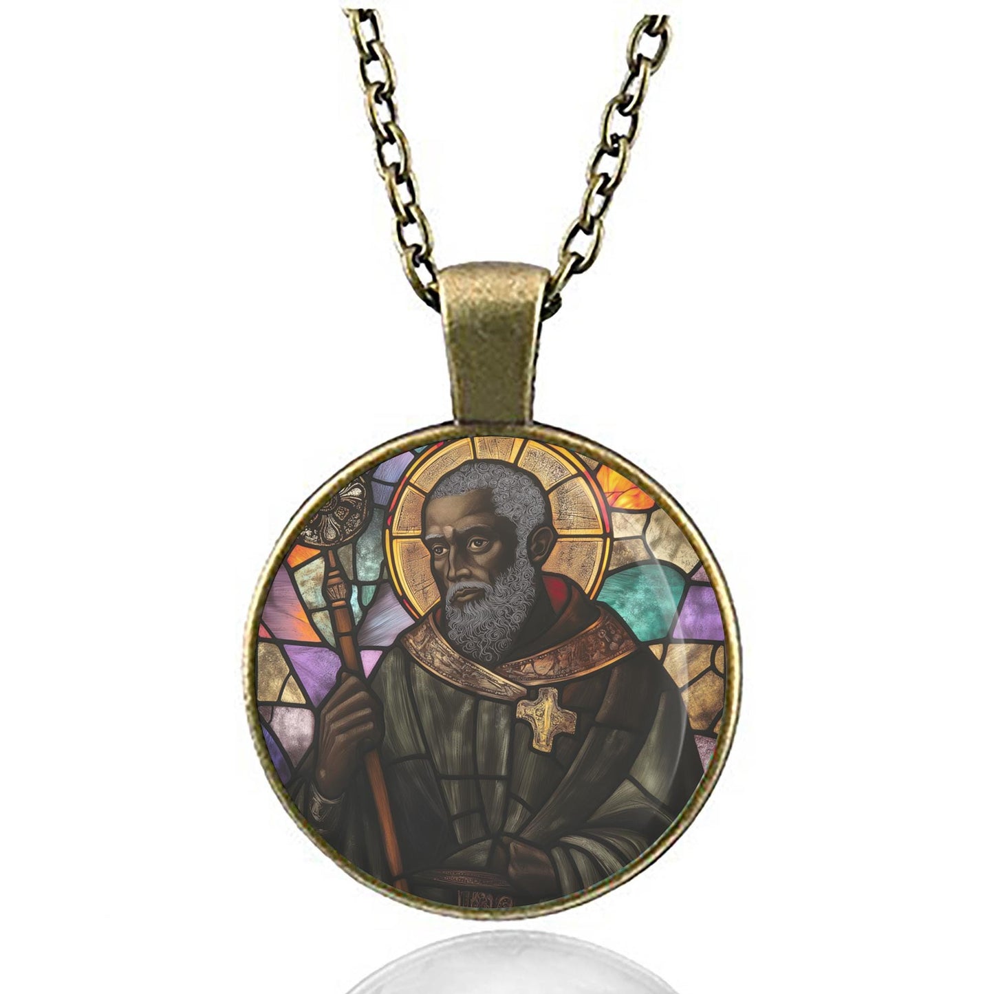 St Benedict the Moor Necklace Pendant Medal