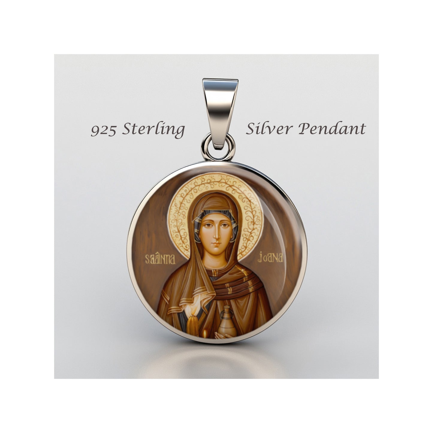 Saint Joan Of France St Joan Of Valois Catholic sterling silver 925 Medal Patron image 0