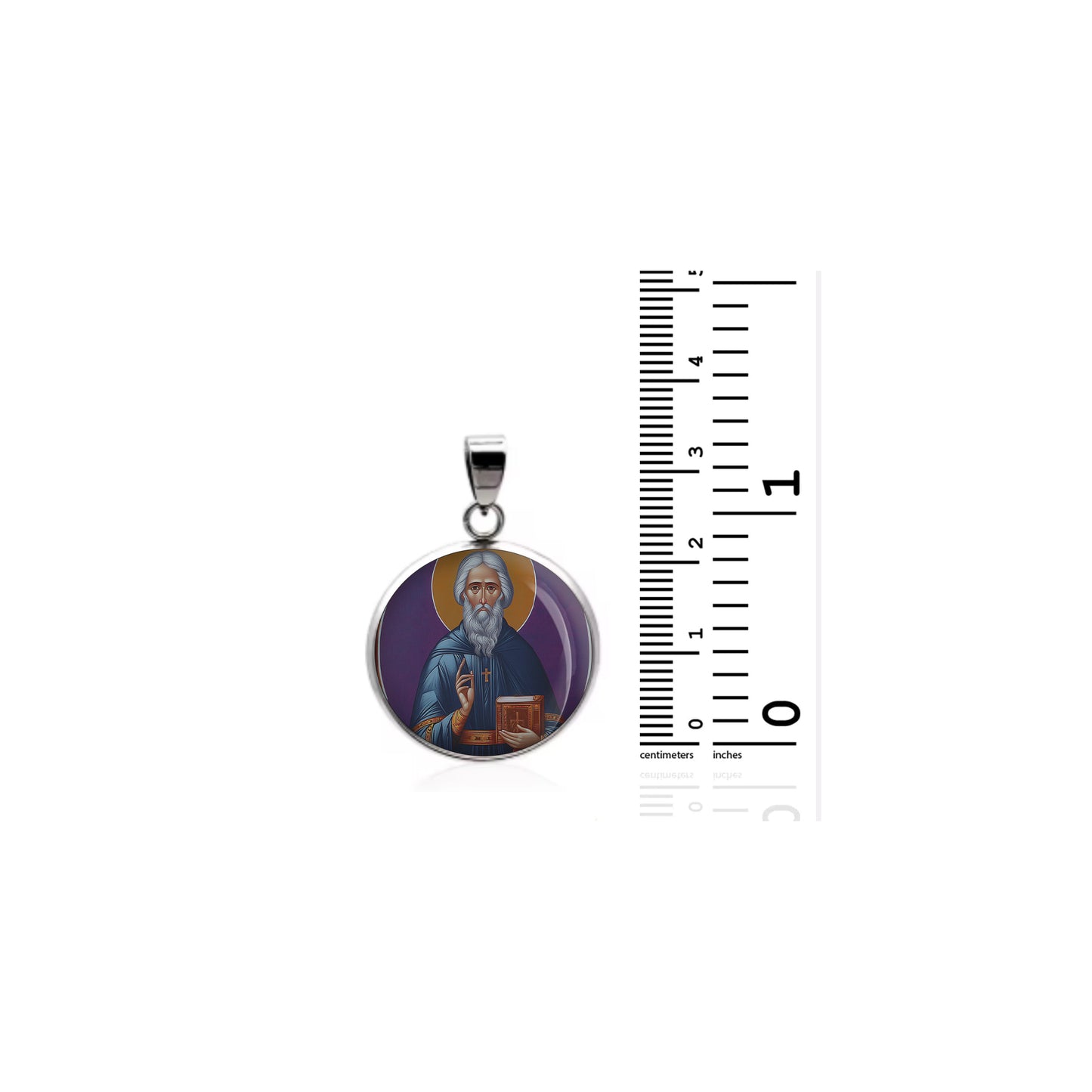 Saint Sergius Catholic sterling silver 925 Christian Medal Patron Pendant image 1