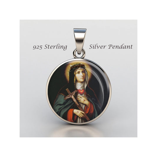 Saint Veronica Giuliani Religious Christian sterling silver 925 Christian Medal Patron