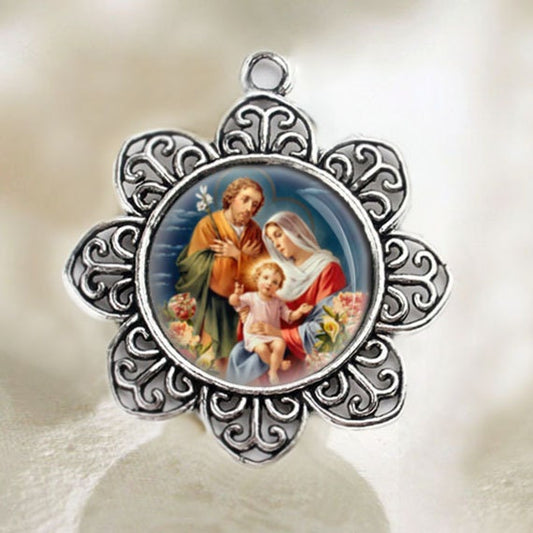 Holy Family Flower Style Pendant