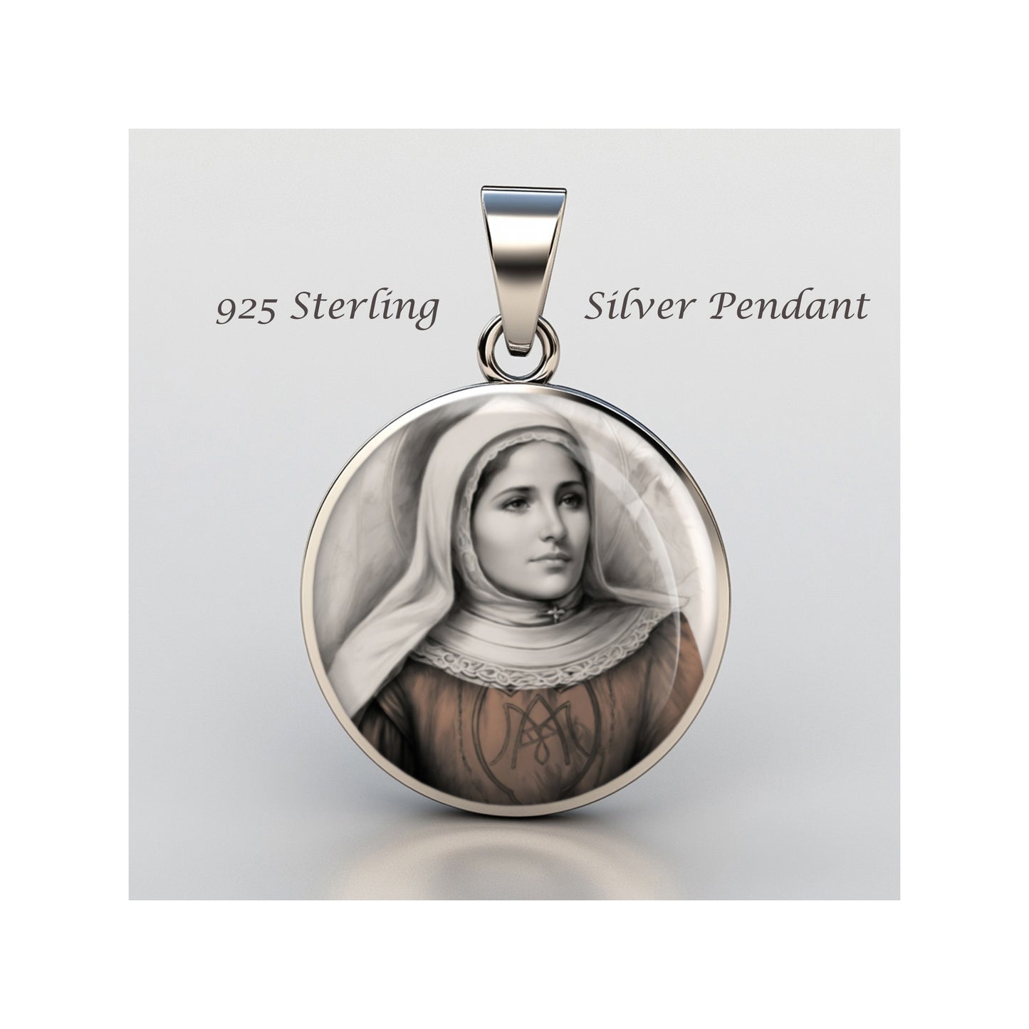 Saint Laura Montoya Catholic sterling silver 925 Christian Medal Patron Pendant image 0