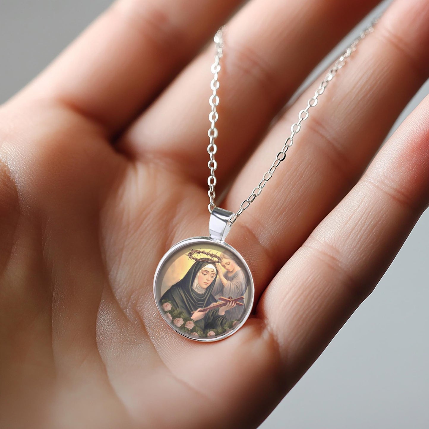St Rita of Cascia Patron Saint Religious Christian Necklace
