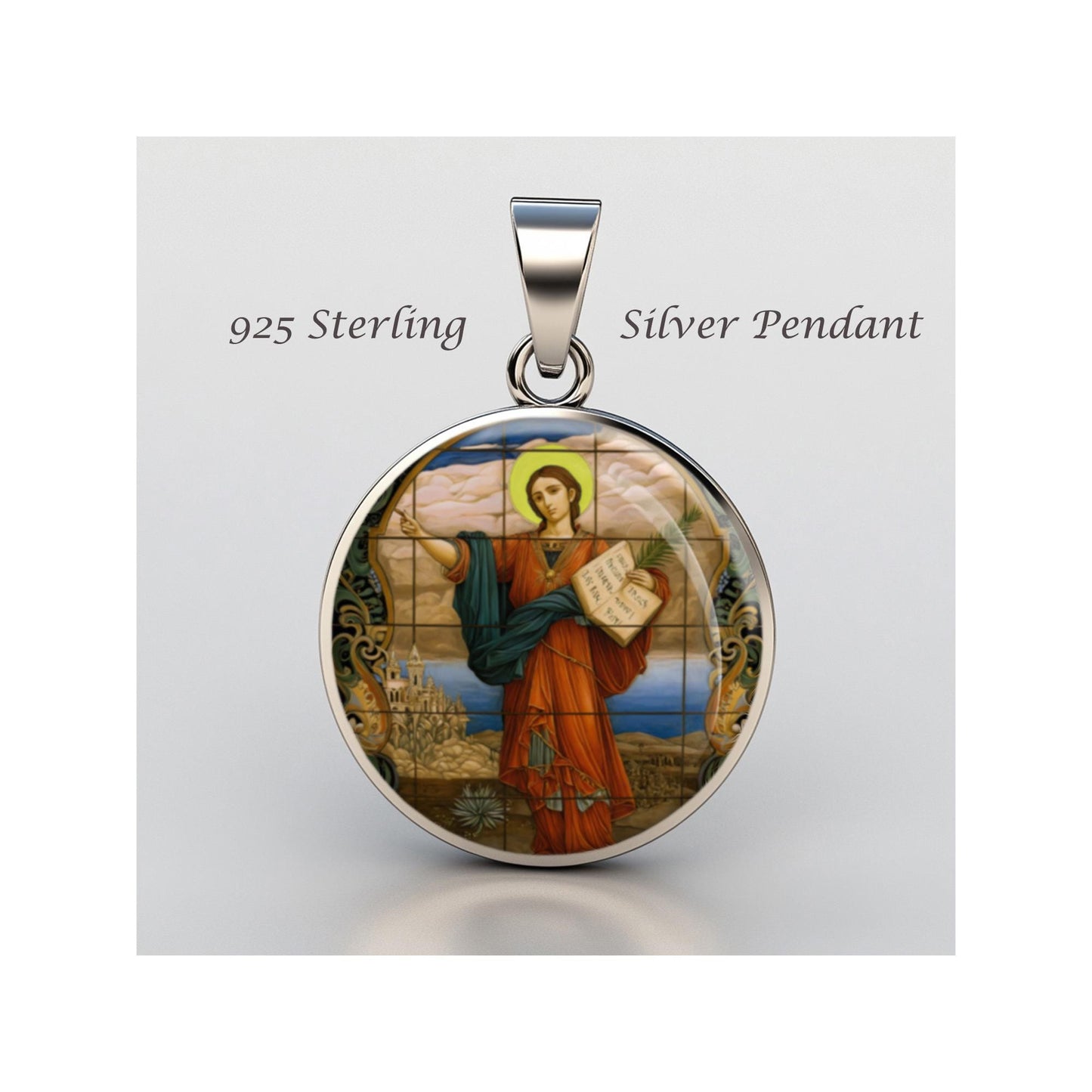 Saint Pancras Religious Devotional sterling silver 925 Christian Medal Patron Pendant