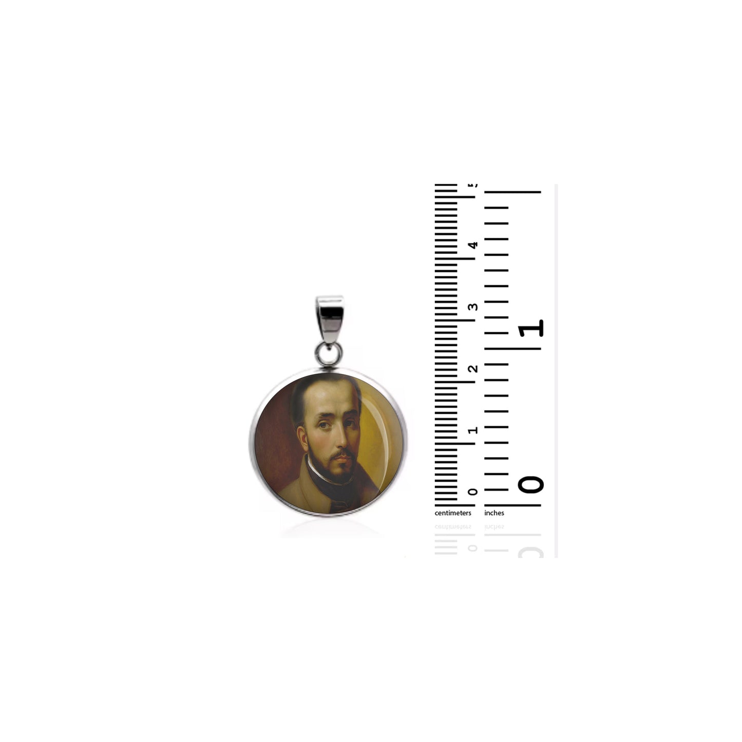 Saint Lalemant Gabriel Catholic sterling silver 925 Christian Medal Patron image 1