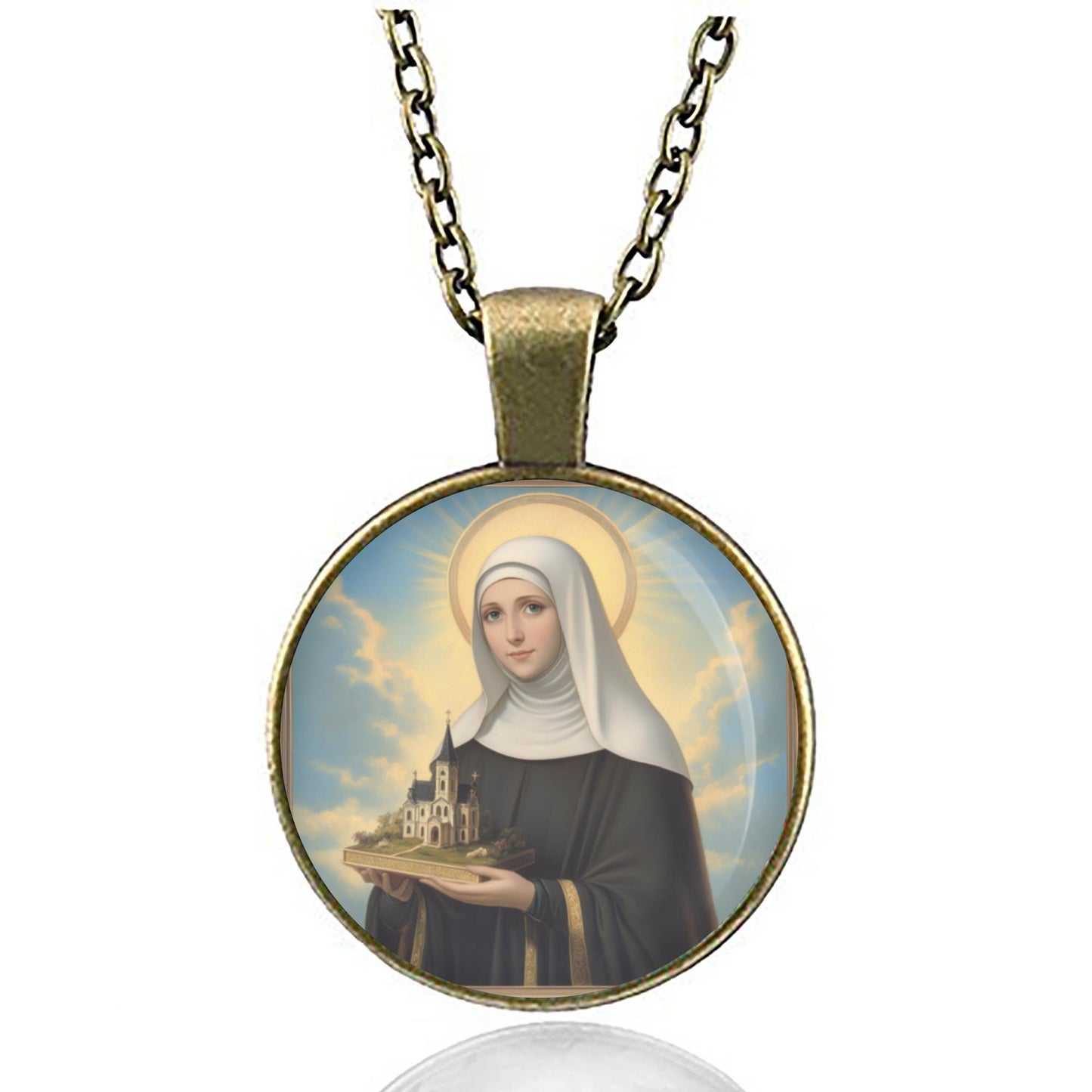 St. Agnes of Bohemia Necklace Medal Pendant Religious