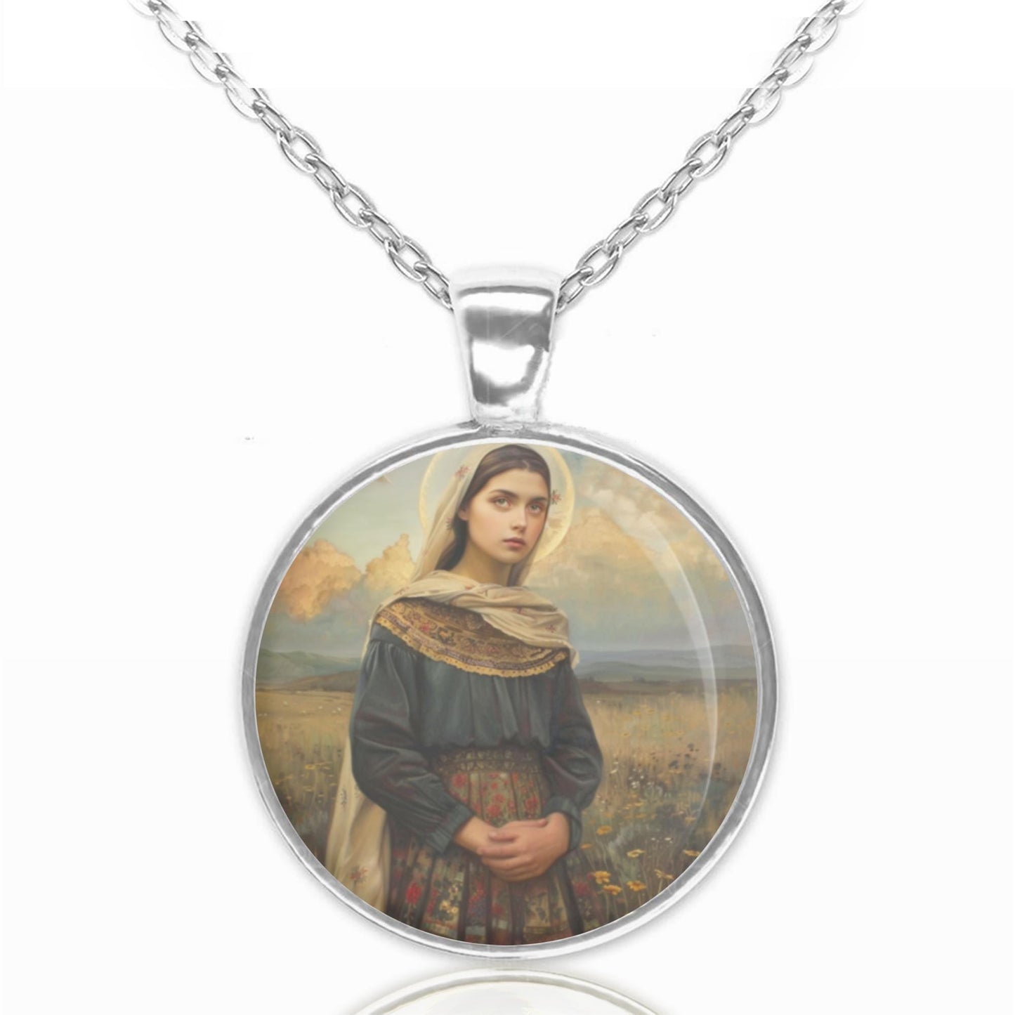 Saint Maria Goretti Patronness of Children, Purity Catholic Necklace Medal Pendant
