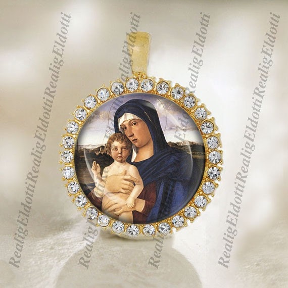 The Contarini Madonna by Giovanni Bellini Religious Art Christian Catholic Gold Medal Pendant Jewelry