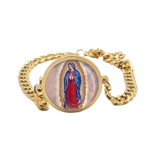 Our Lady Guadalupe Catholic Bracelet Gold or Silver tone