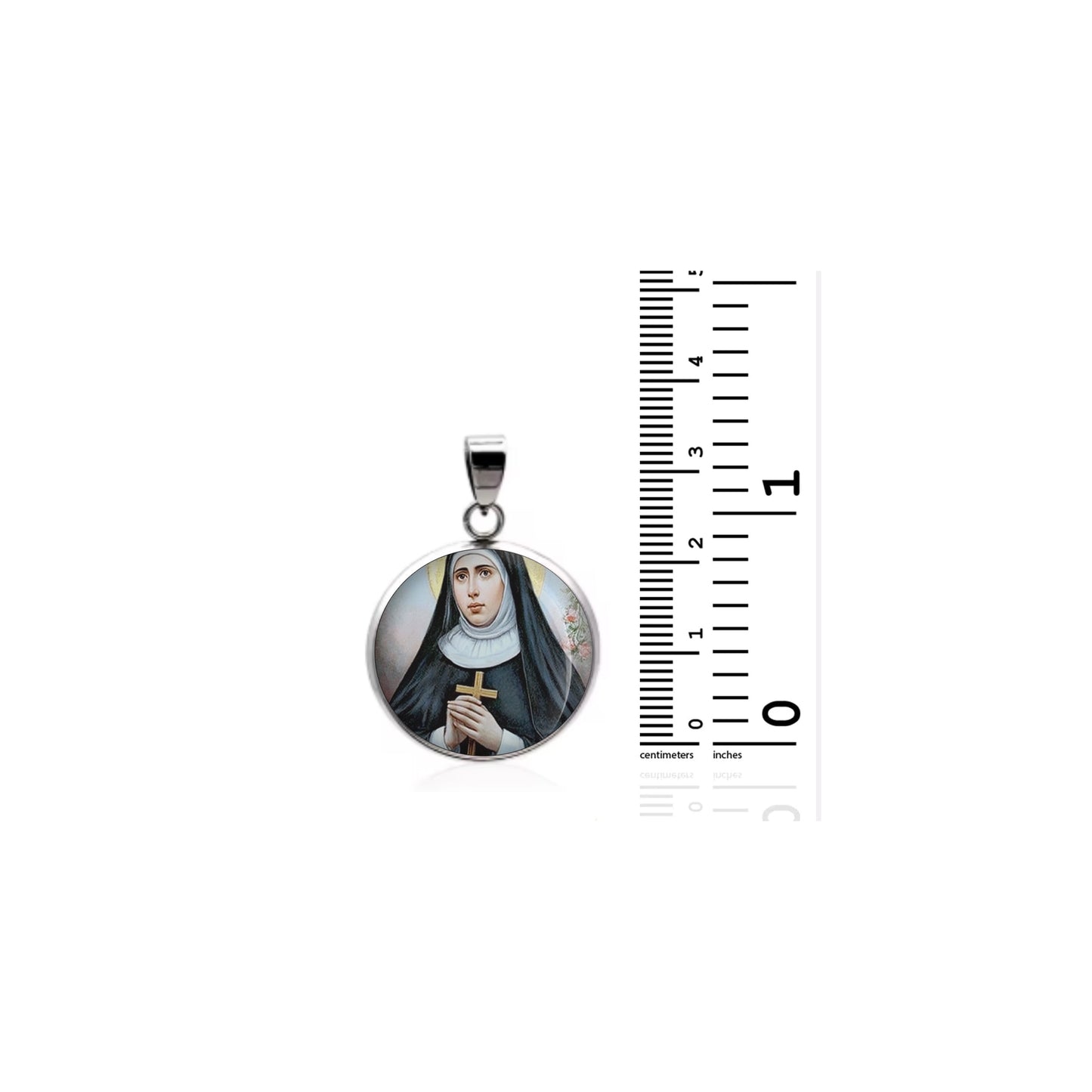 Saint Pauline Catholic sterling silver 925 Christian Medal Patron Pendant image 1