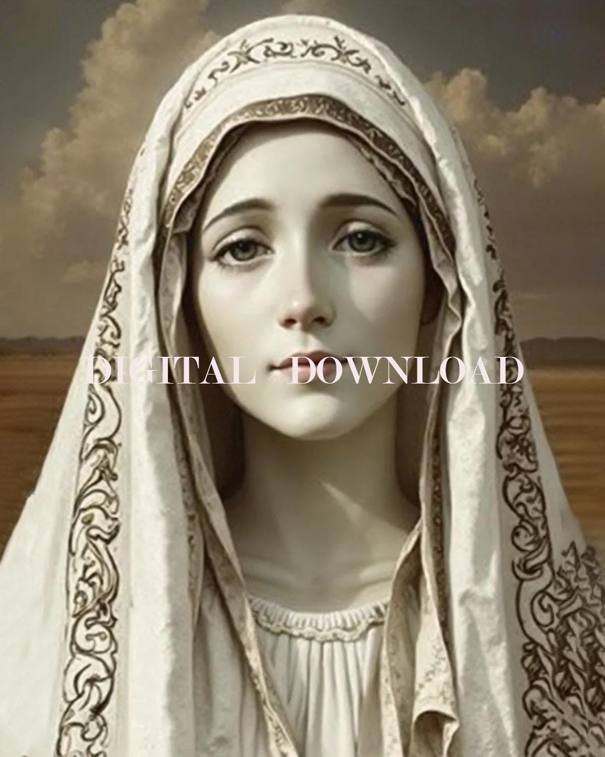 Our Lady Fatima Virgin Mary Religious Art Digital Image image 0