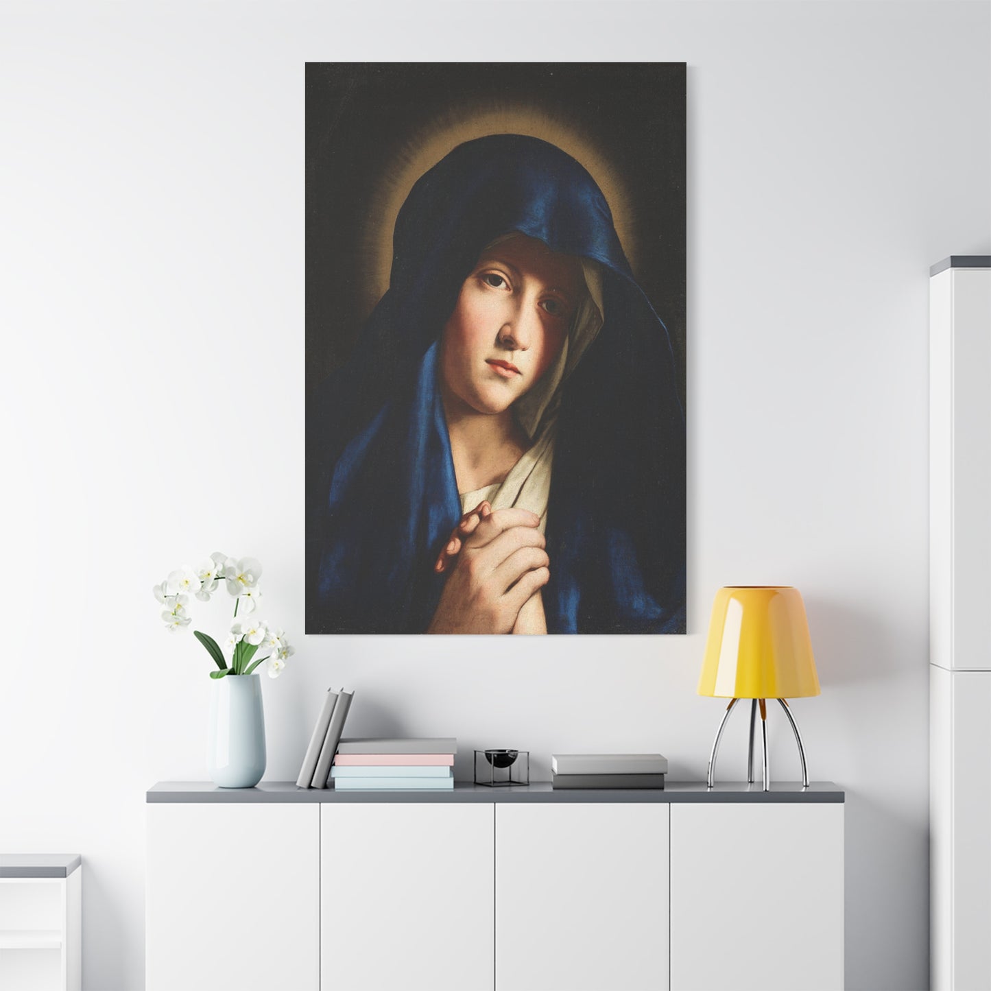 Young Virgin Mary Catholic HQ Print on Canvas Ready To Hang - Virgin Mary Canvas