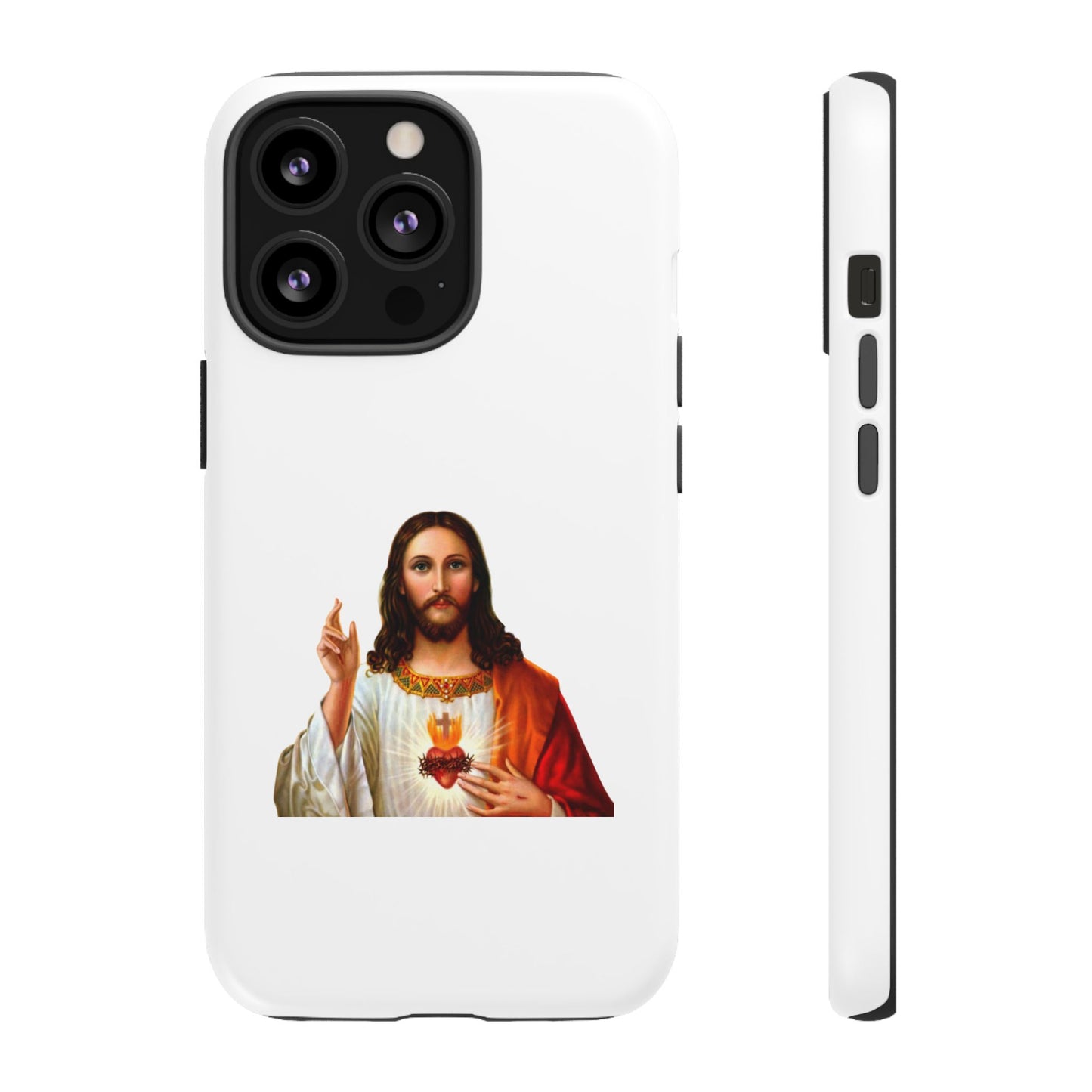 Artistic Phone Case Featuring Jesus, Tough Phone Case, Christian Gift, Religious Phone Cover, Inspirational Phone Accessory, Unique Jesus