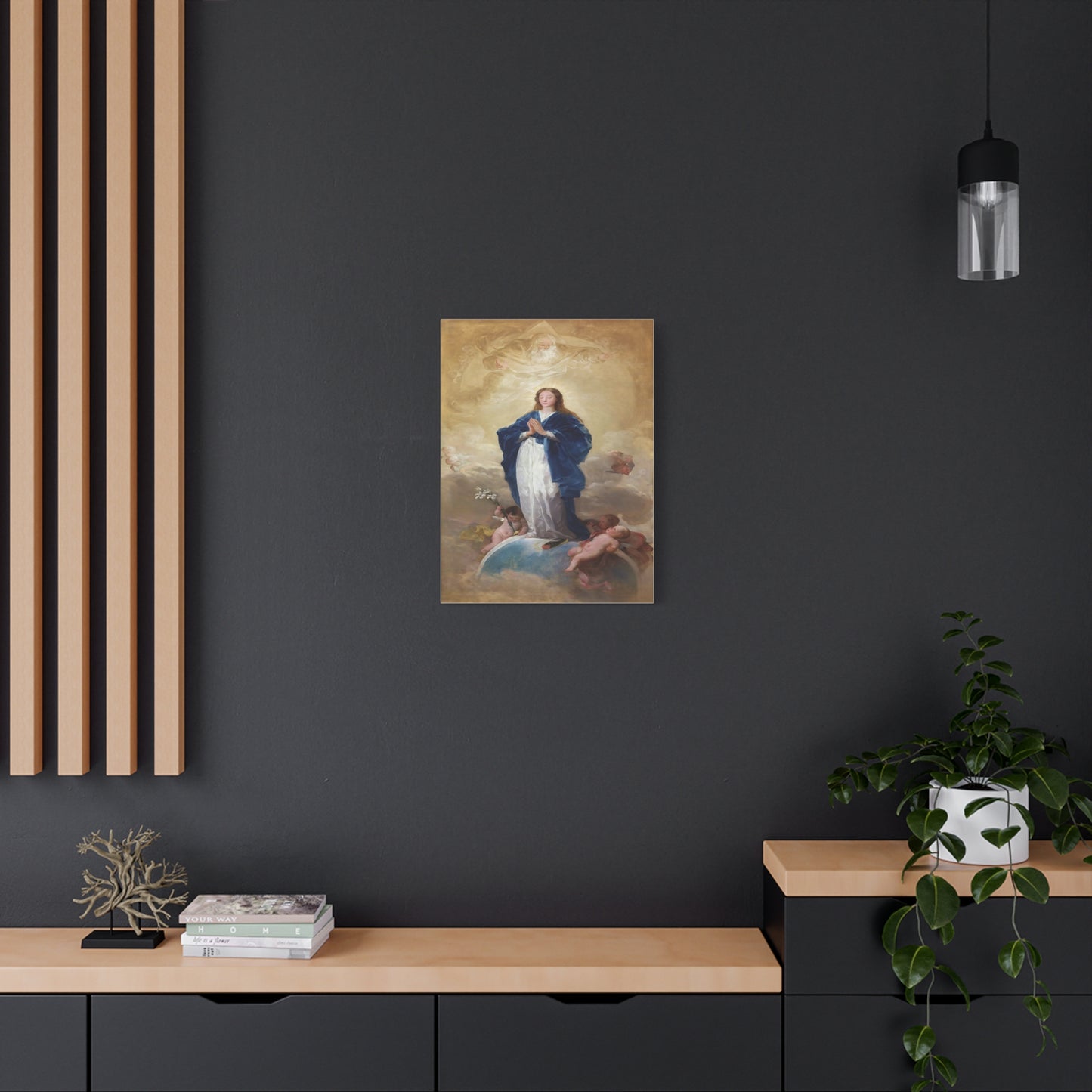 Ready To Hang - Mother Mary Immaculate Conception Catholic Canvas Wall Art, Christian Decor