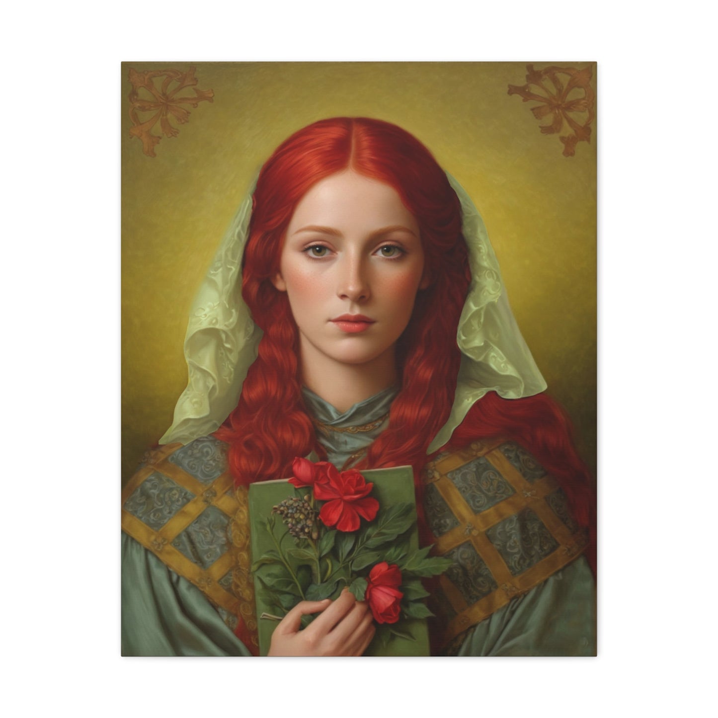 St. Dymphna Catholic Canvas Wall Art, Christian Decor