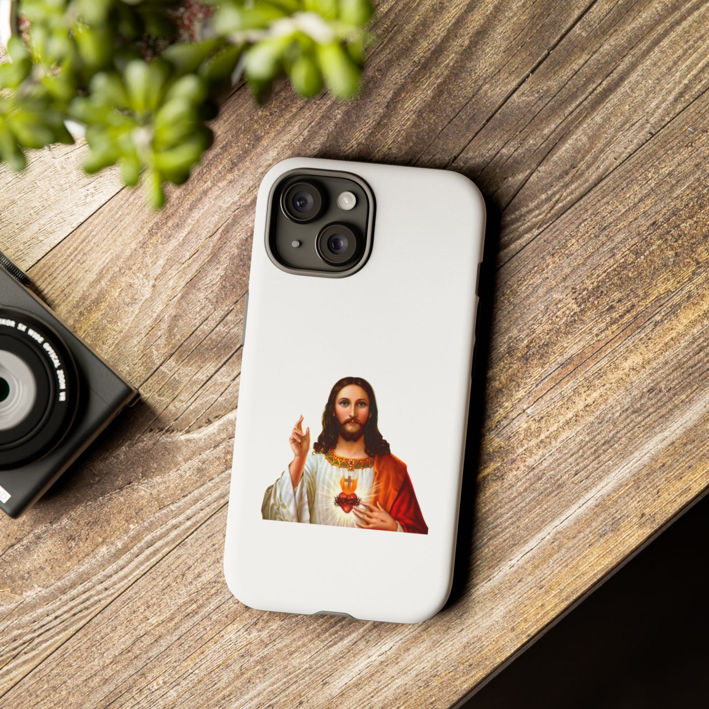 Artistic Phone Case Featuring Jesus, Tough Phone Case, Christian Gift, Religious Phone Cover, Inspirational Phone Accessory, Unique Jesus