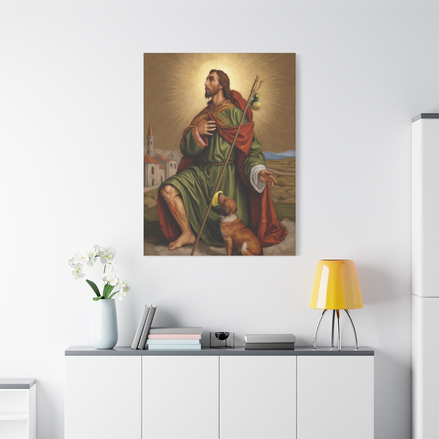 Ready To Hang - St. Roch Rocco Catholic Canvas Wall Art, Christian Decor