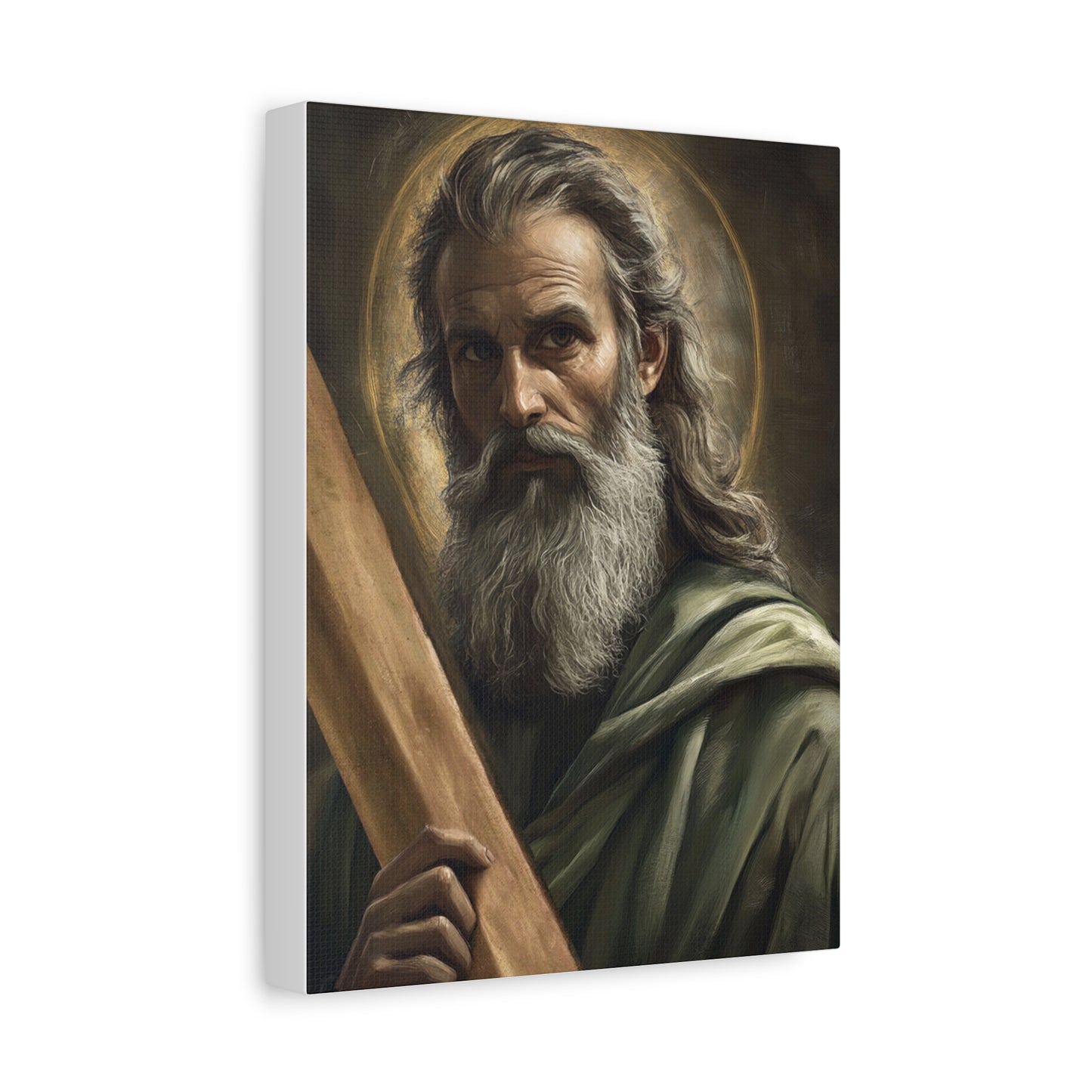 Ships from USA - St Andrew the Apostle Catholic Canvas Wall Art, Christian Decor