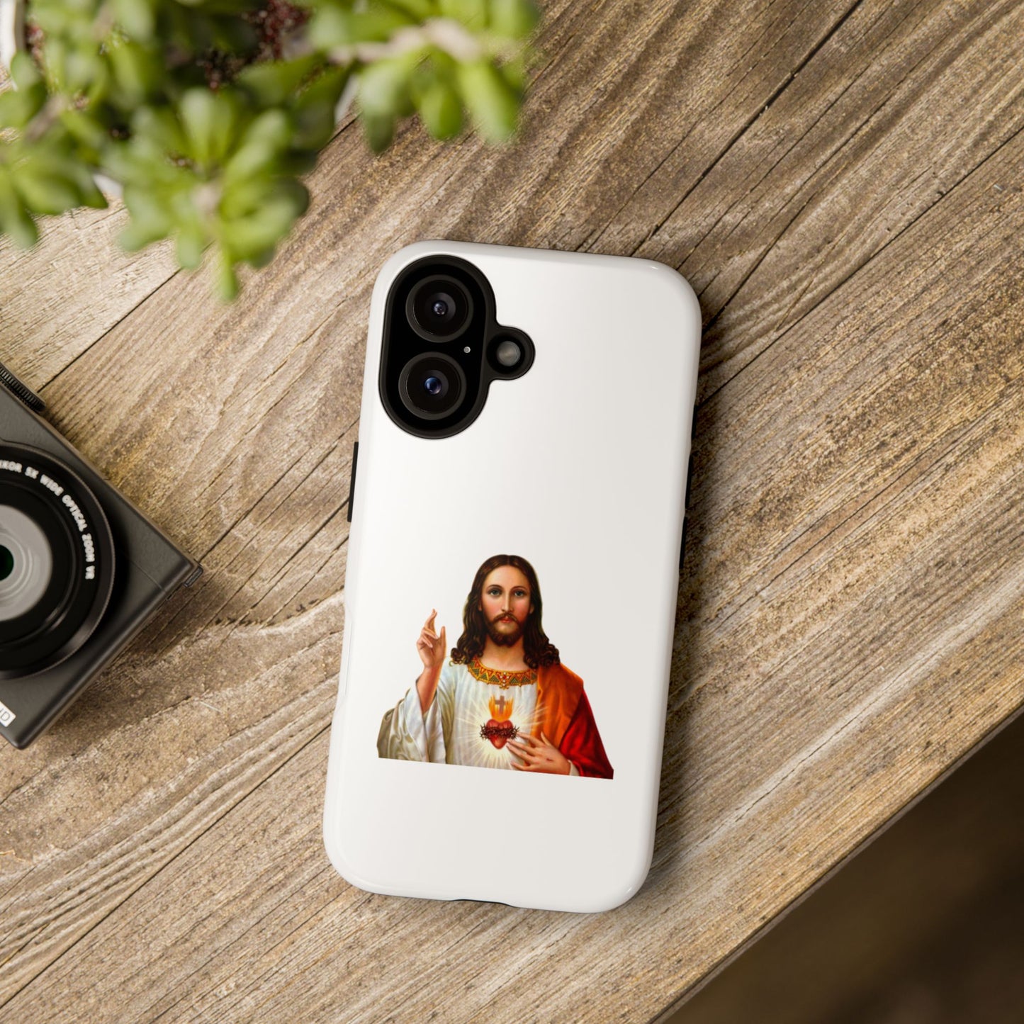 Artistic Phone Case Featuring Jesus, Tough Phone Case, Christian Gift, Religious Phone Cover, Inspirational Phone Accessory, Unique Jesus