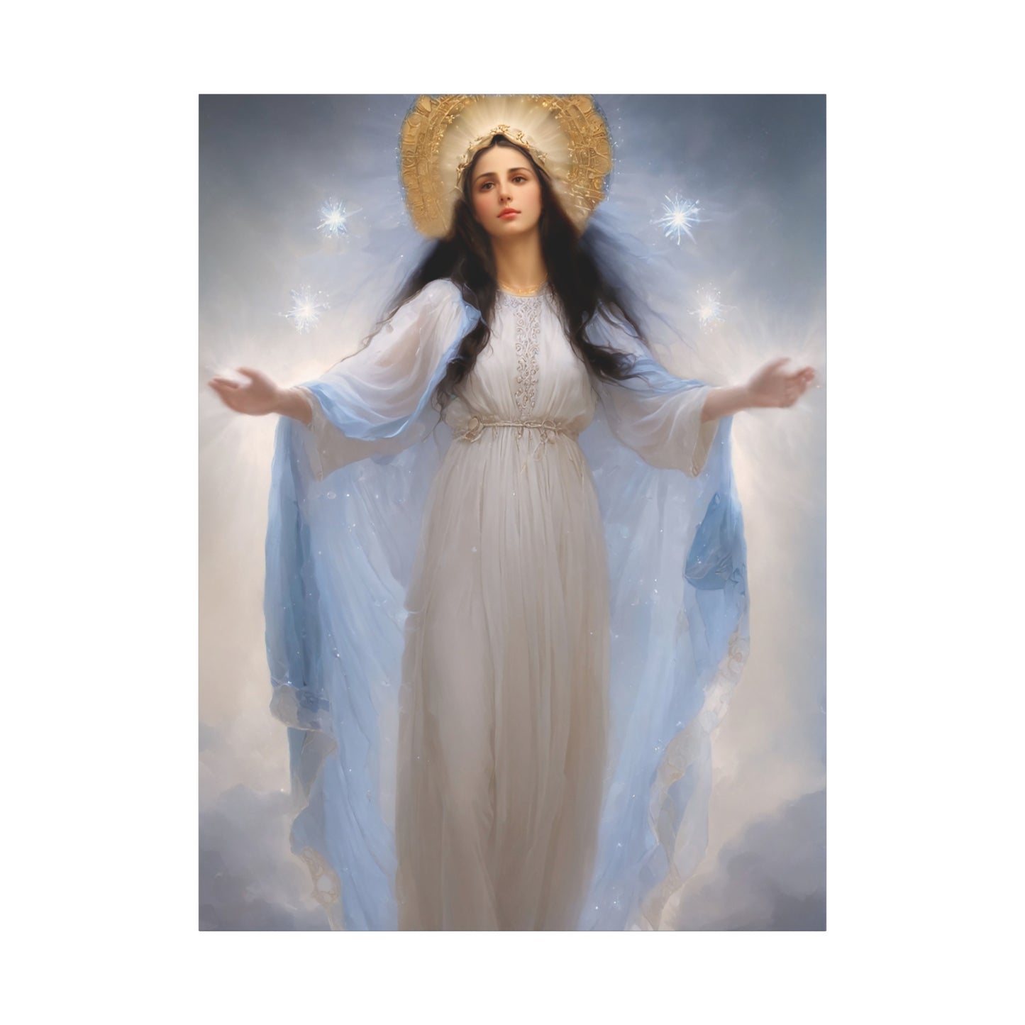 Ready to Hang - Our Lady of Stars Virgin Mary Catholic Canvas Wall Art, Christian Decor