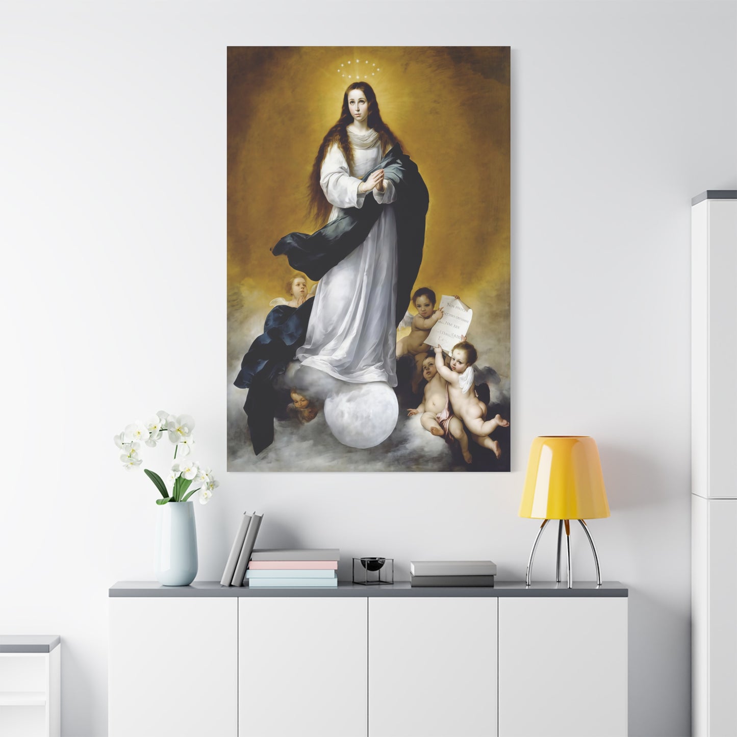 Ready To Hang - Mother Mary Immaculate Conception Catholic Canvas Wall Art, Christian Decor Ships from USA