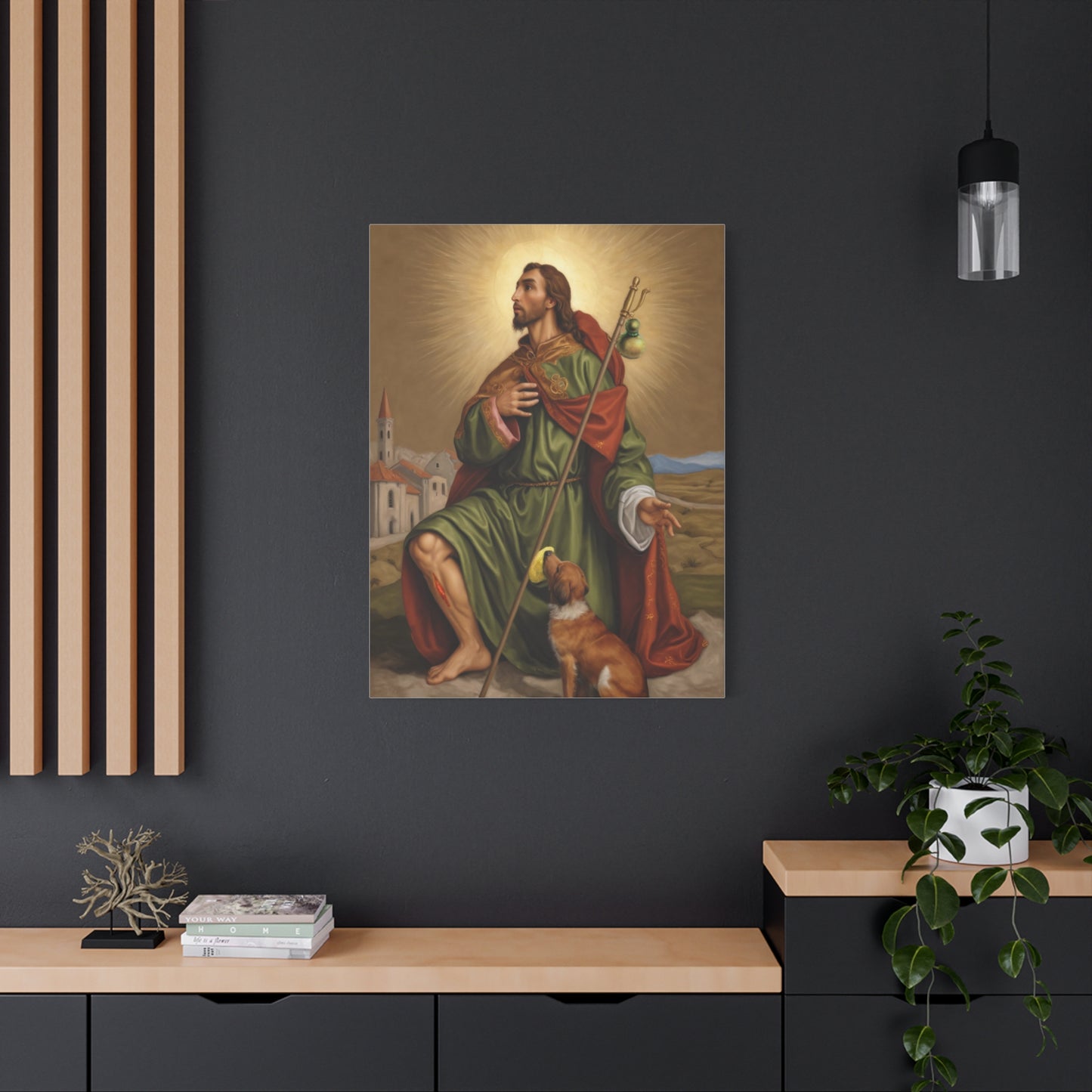 Ready To Hang - St. Roch Rocco Catholic Canvas Wall Art, Christian Decor