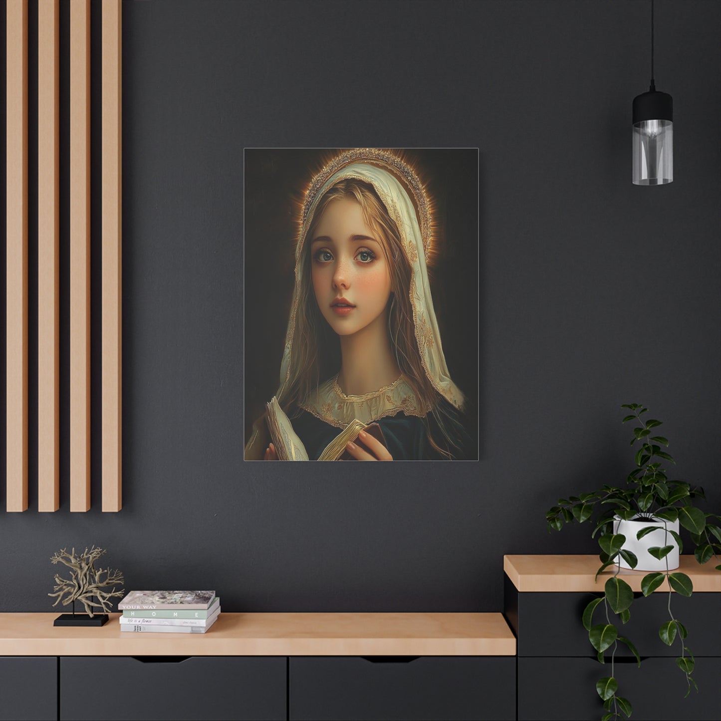St. Hildegard of Bingen Catholic Canvas Wall Art, Christian Decor