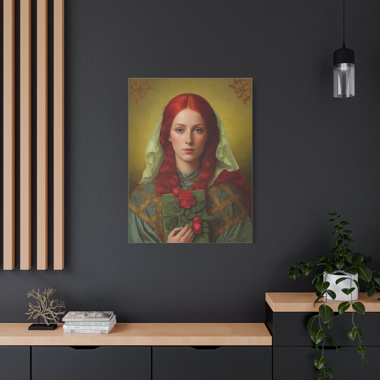 St. Dymphna Catholic Canvas Wall Art, Christian Decor