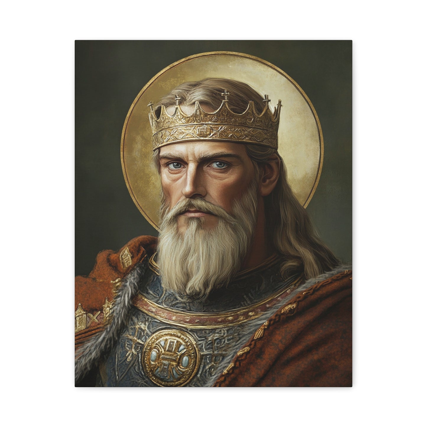 Ready to Hang - St. Olaf of Norway Catholic Canvas Wall Art, Christian Decor