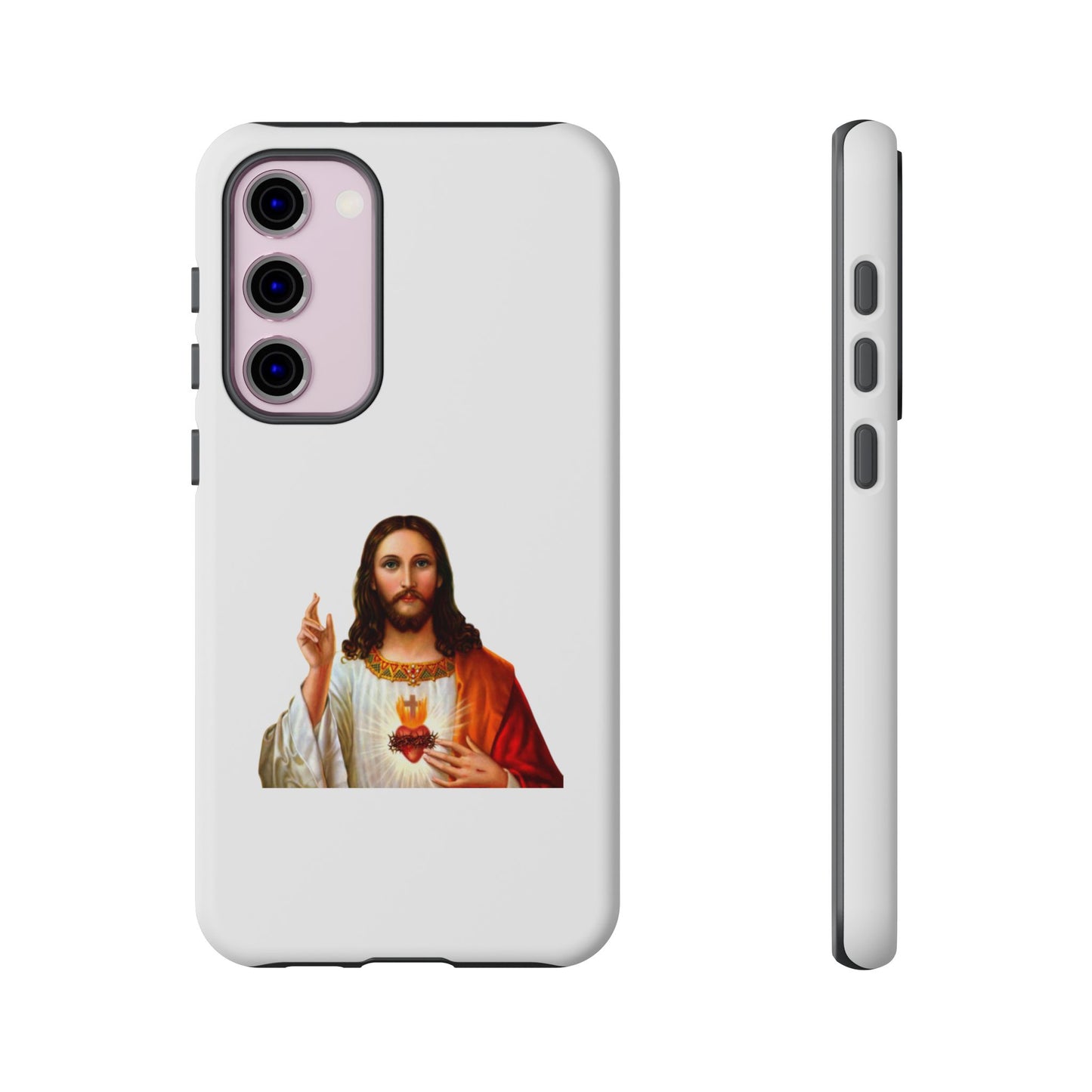 Artistic Phone Case Featuring Jesus, Tough Phone Case, Christian Gift, Religious Phone Cover, Inspirational Phone Accessory, Unique Jesus