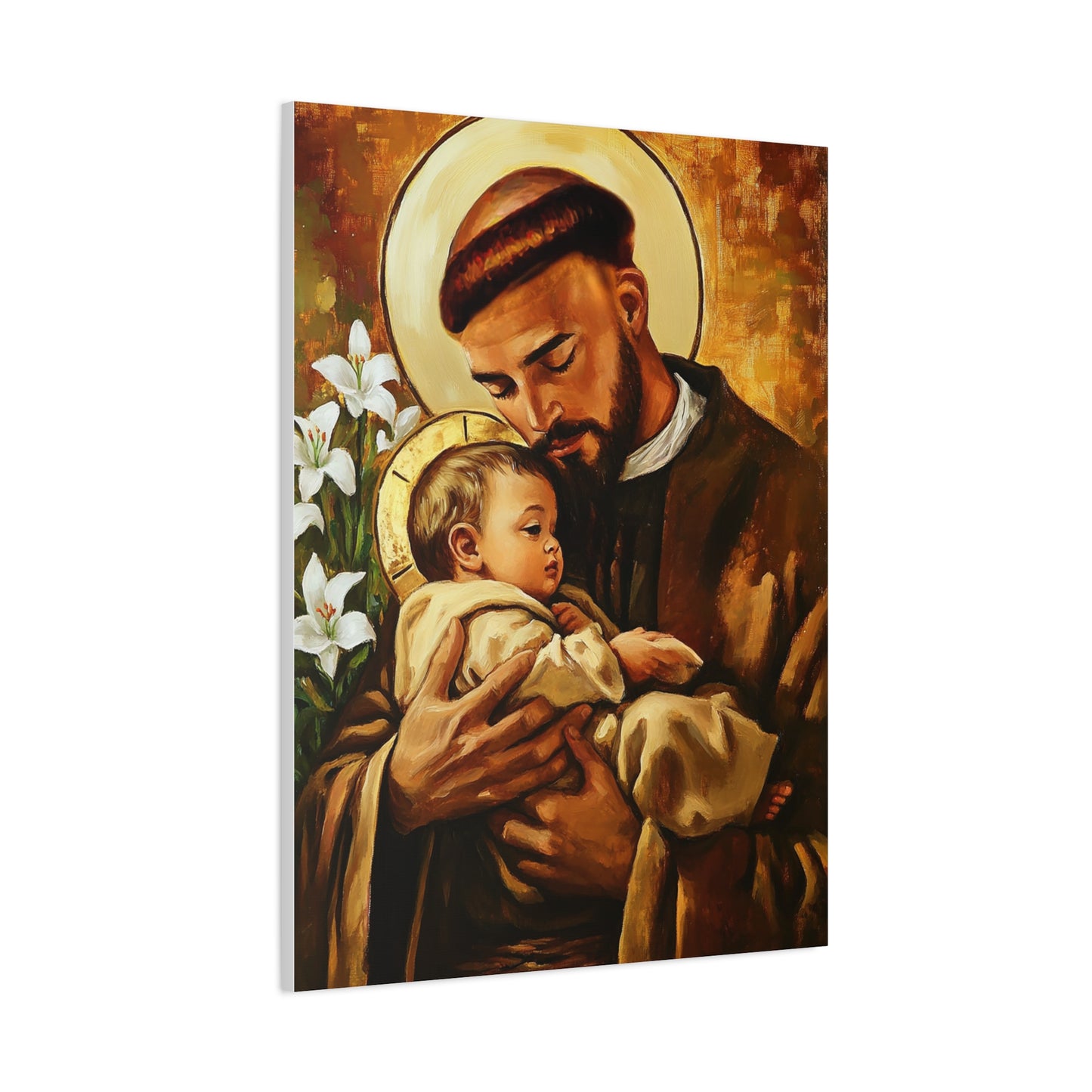 St. Anthony of Padua Canvas Print, Catholic Decor Wall, Gift Religious Christian