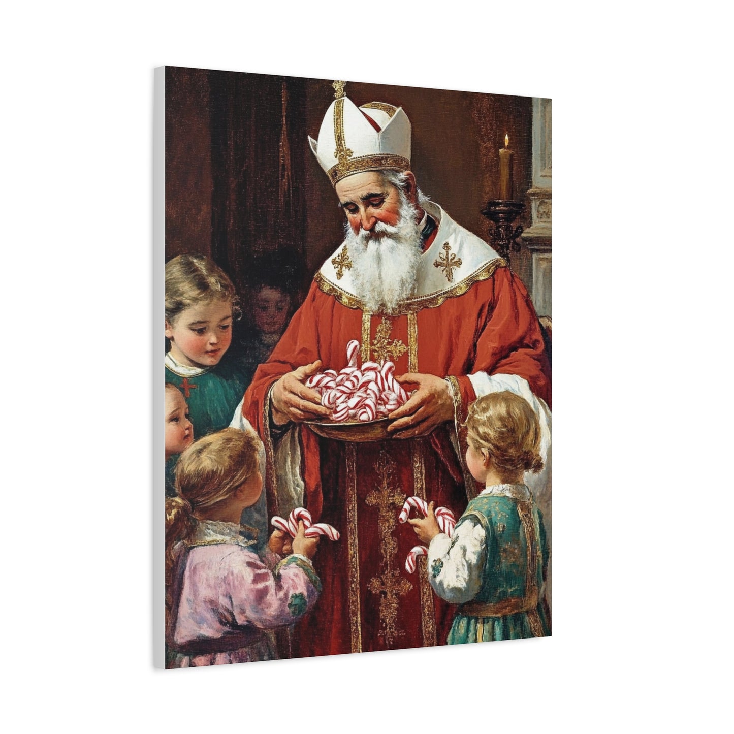 St. Nicholas of Bari - St. Nicholas of Myra Canvas Wall Art, Christian Decor