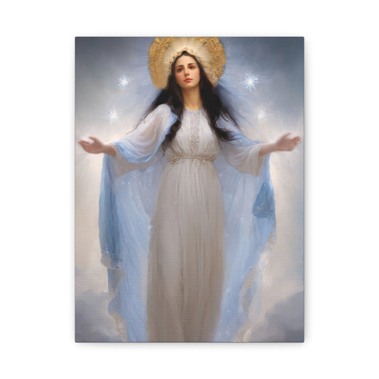 Ready to Hang - Our Lady of Stars Virgin Mary Catholic Canvas Wall Art, Christian Decor