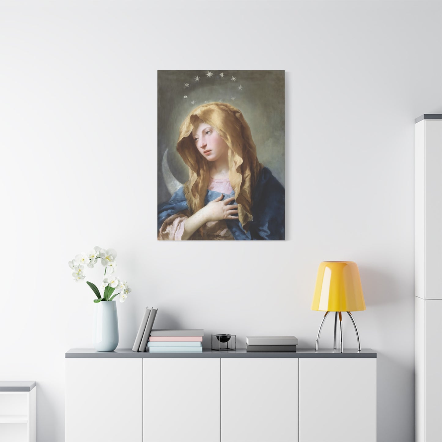 Ready To Hang - Mother Mary Immaculate Conception Art Catholic Canvas Wall Art, Christian Decor