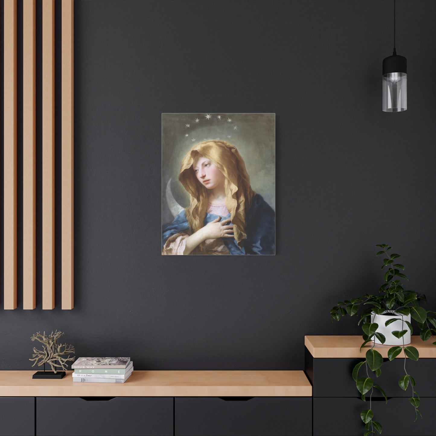 Ready To Hang - Mother Mary Immaculate Conception Art Catholic Canvas Wall Art, Christian Decor