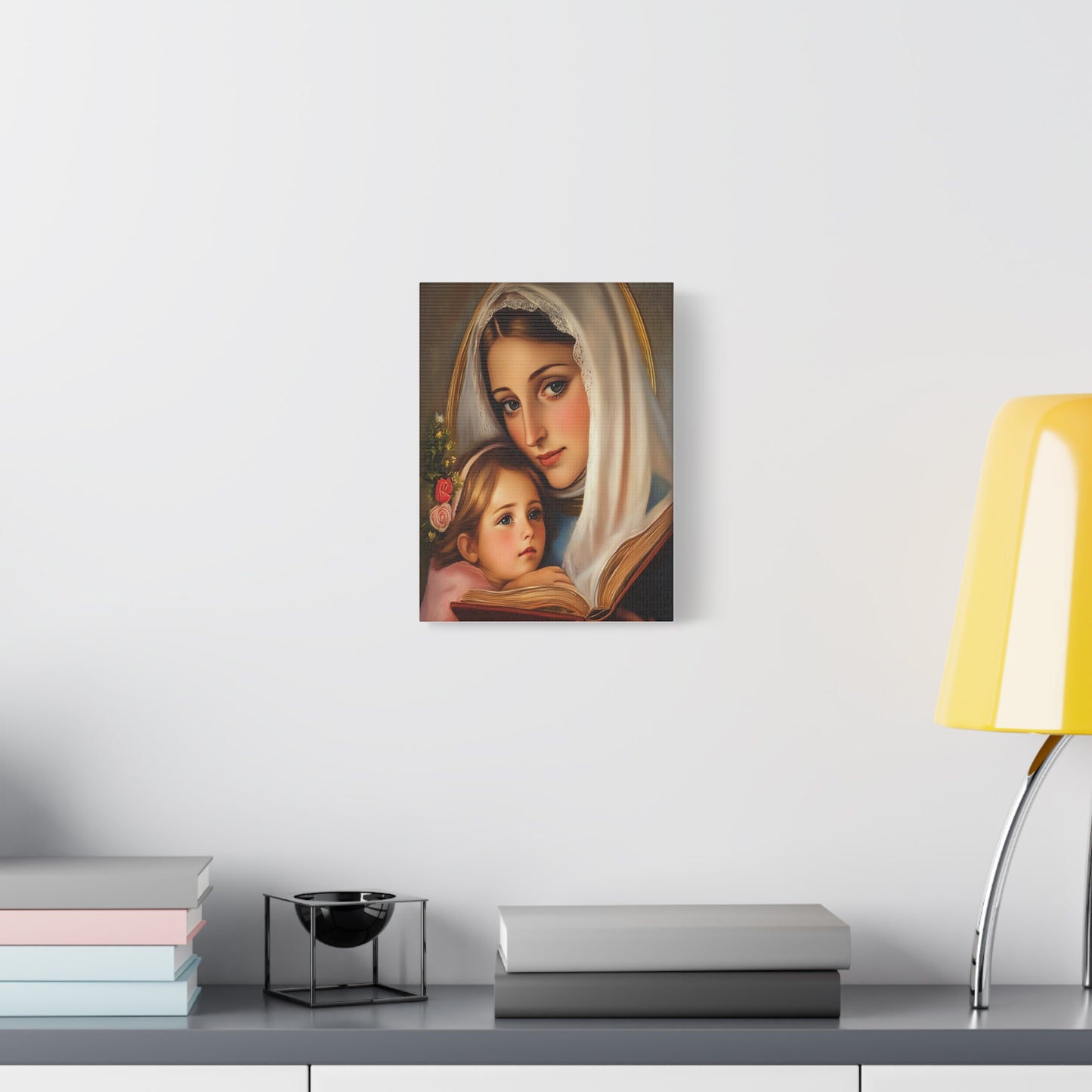 St. Anne and Mary Canvas Print, Catholic Decor Wall, Gift Religious Christian