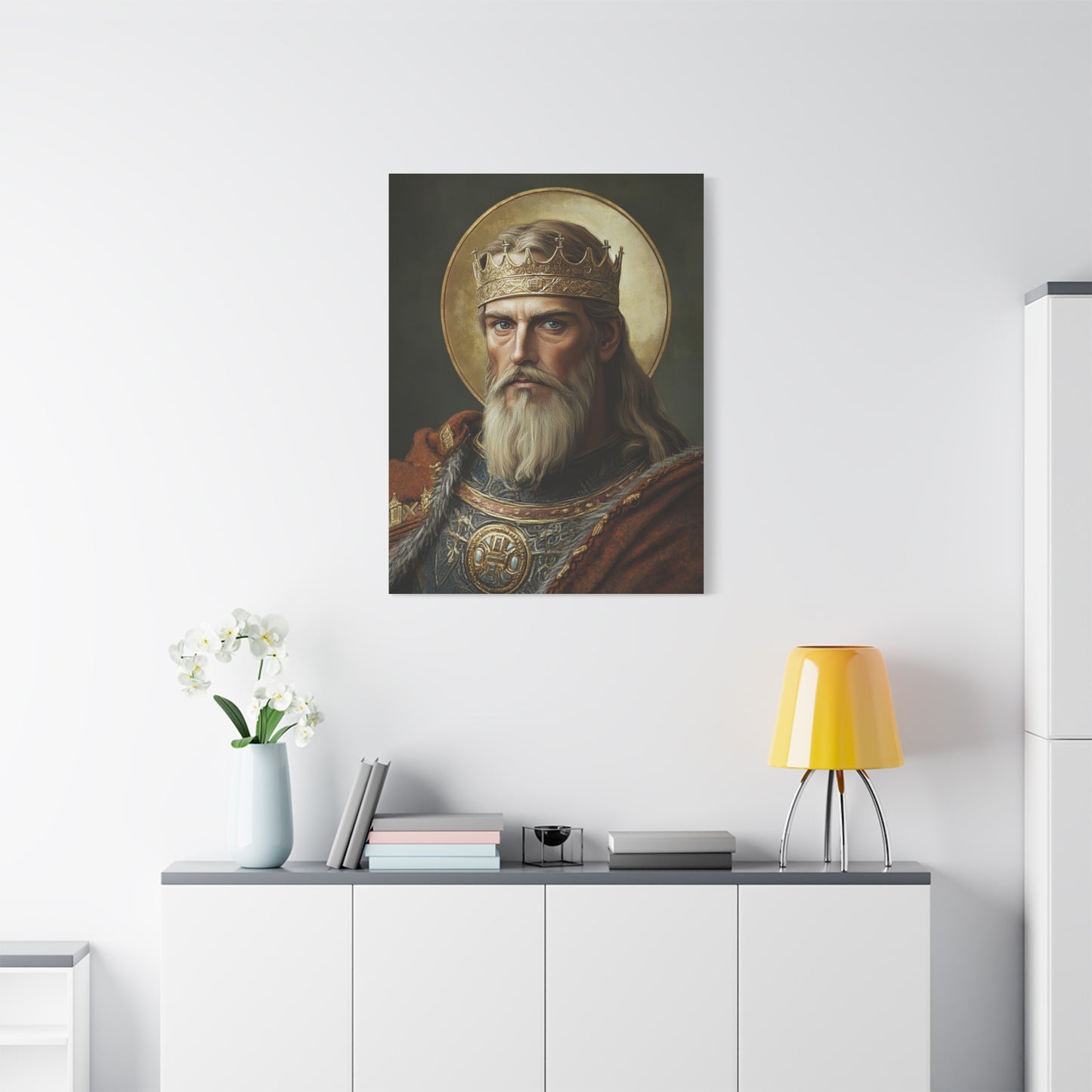 Ready to Hang - St. Olaf of Norway Catholic Canvas Wall Art, Christian Decor