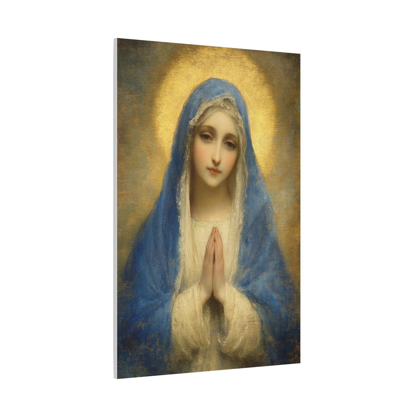Mother Mary Blue Veil Catholic Canvas Wall Art, Christian Decor