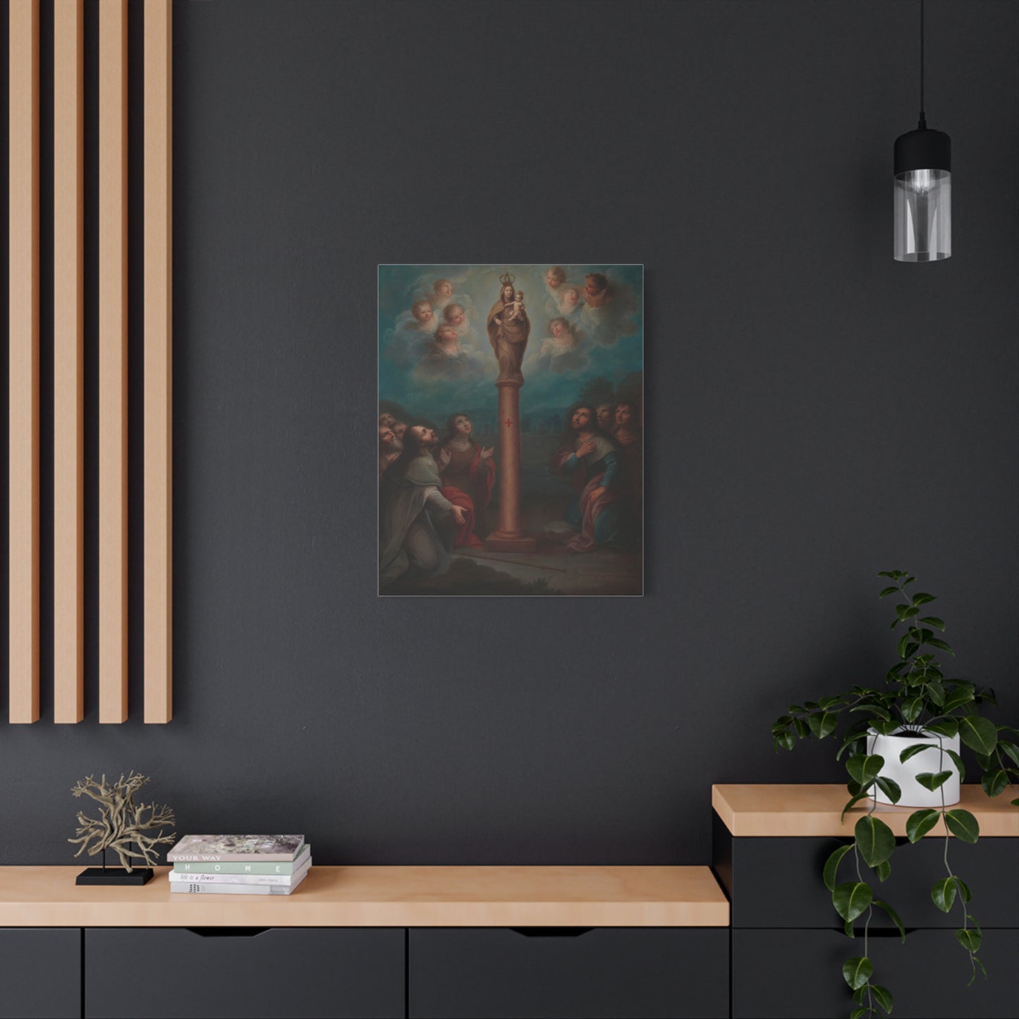 The Apparition of the Virgin of El Pilar to St. James Catholic HQ Print on Canvas Ready To Hang - Virgin Mary Canvas