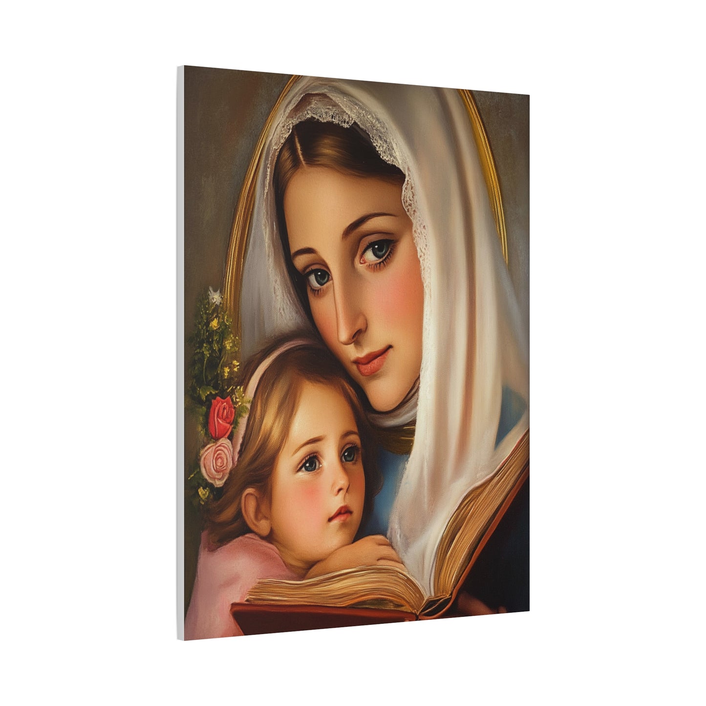 St. Anne and Mary Canvas Print, Catholic Decor Wall, Gift Religious Christian