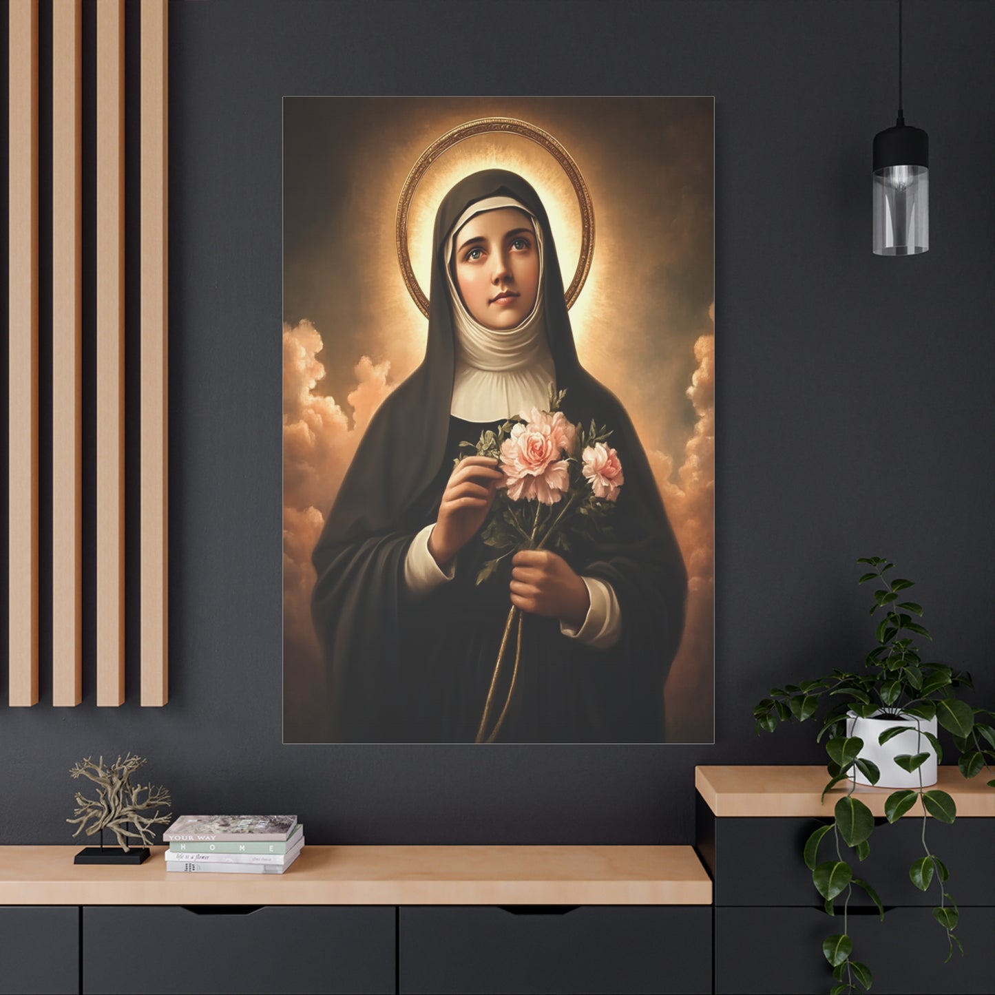 Ready To Hang - St. Rita of Cascia Catholic Canvas Wall Art, Christian Decor