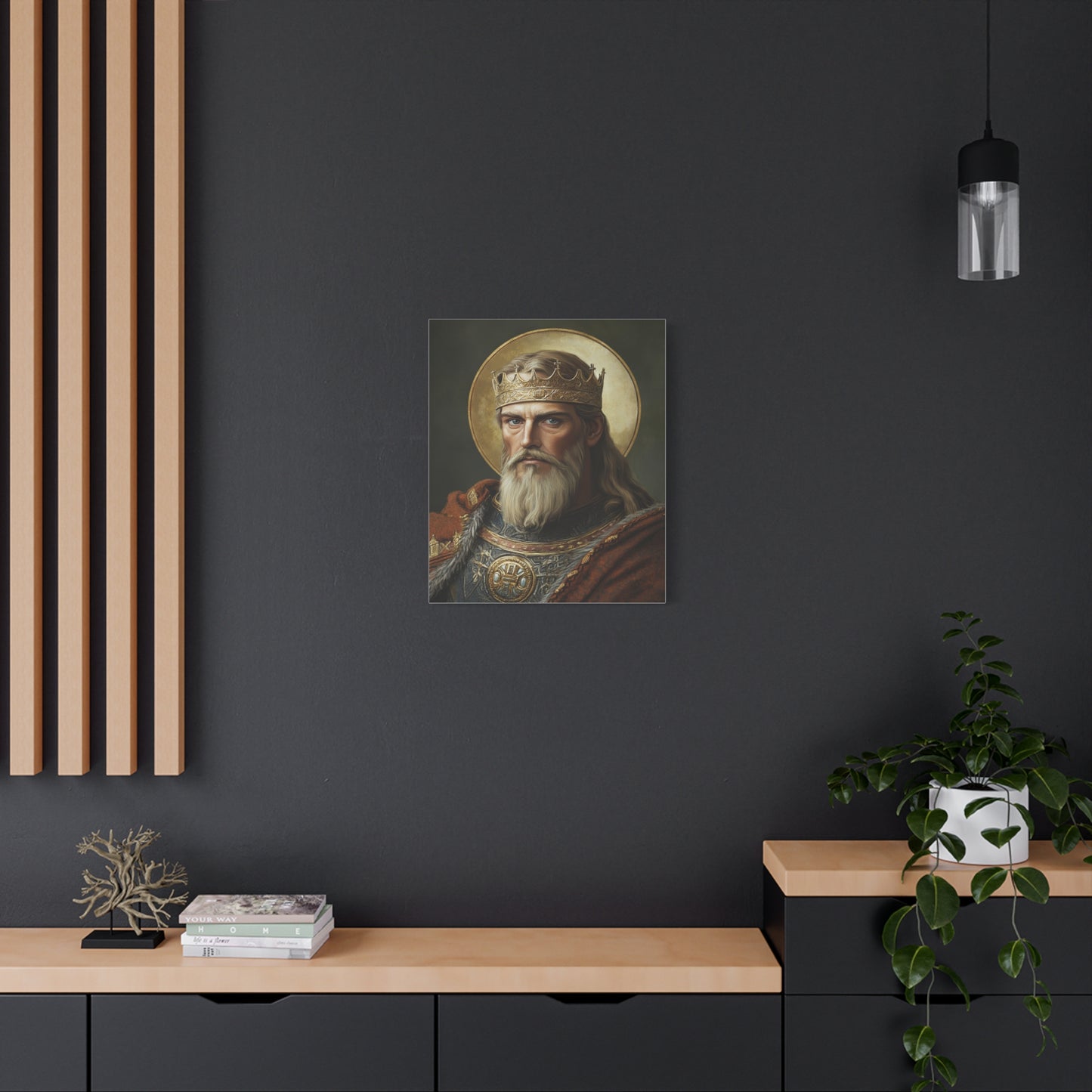 Ready to Hang - St. Olaf of Norway Catholic Canvas Wall Art, Christian Decor
