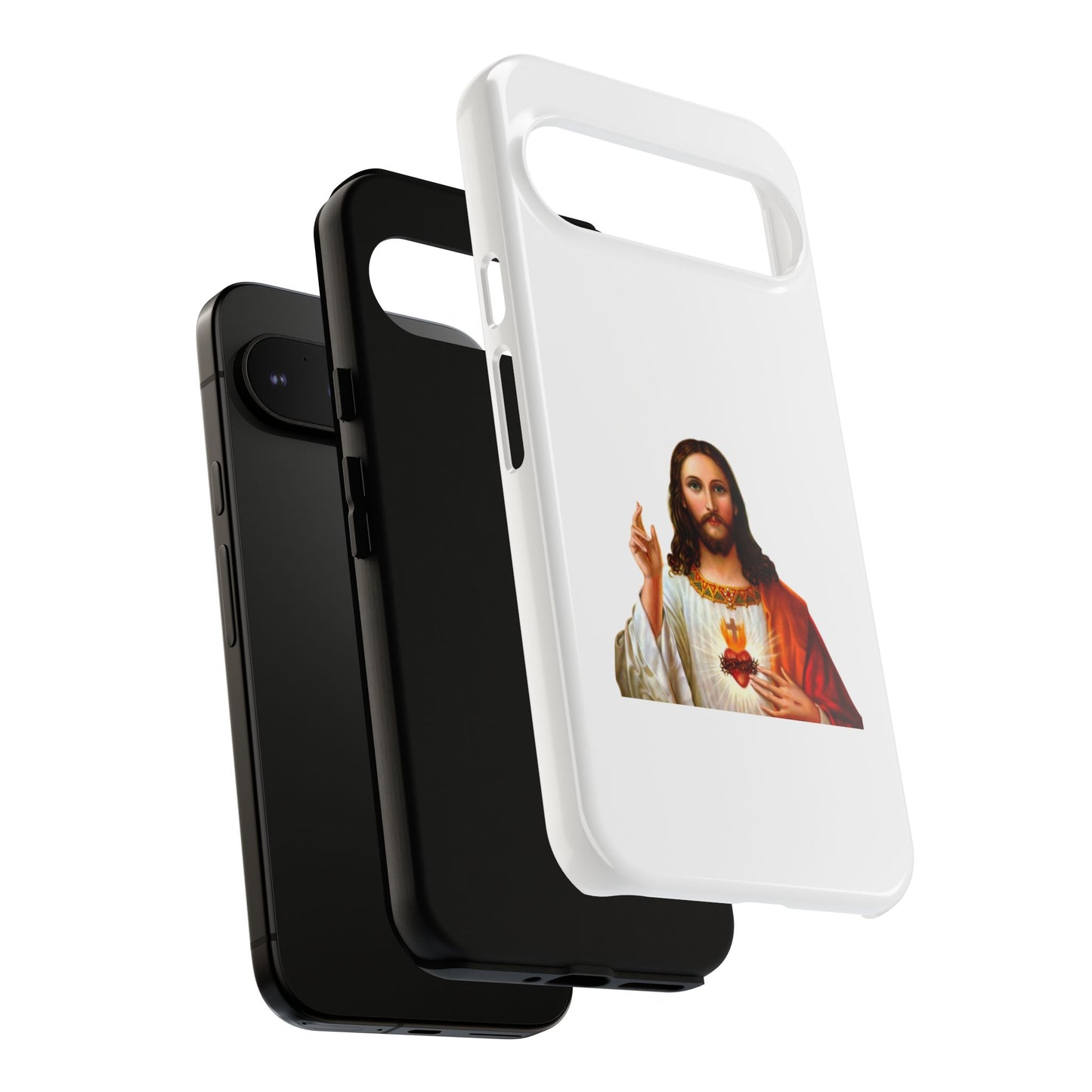 Artistic Phone Case Featuring Jesus, Tough Phone Case, Christian Gift, Religious Phone Cover, Inspirational Phone Accessory, Unique Jesus