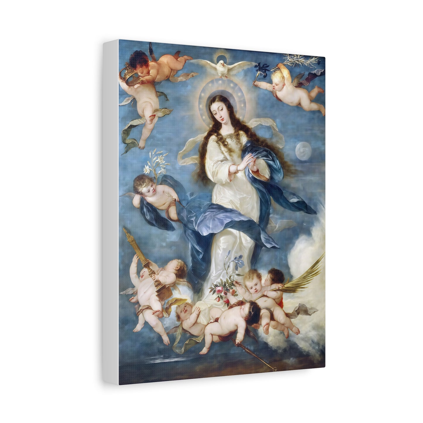 Ready To Hang - Mother Mary Immaculate Conception Catholic Canvas Wall Art, Christian Decor Our Lady