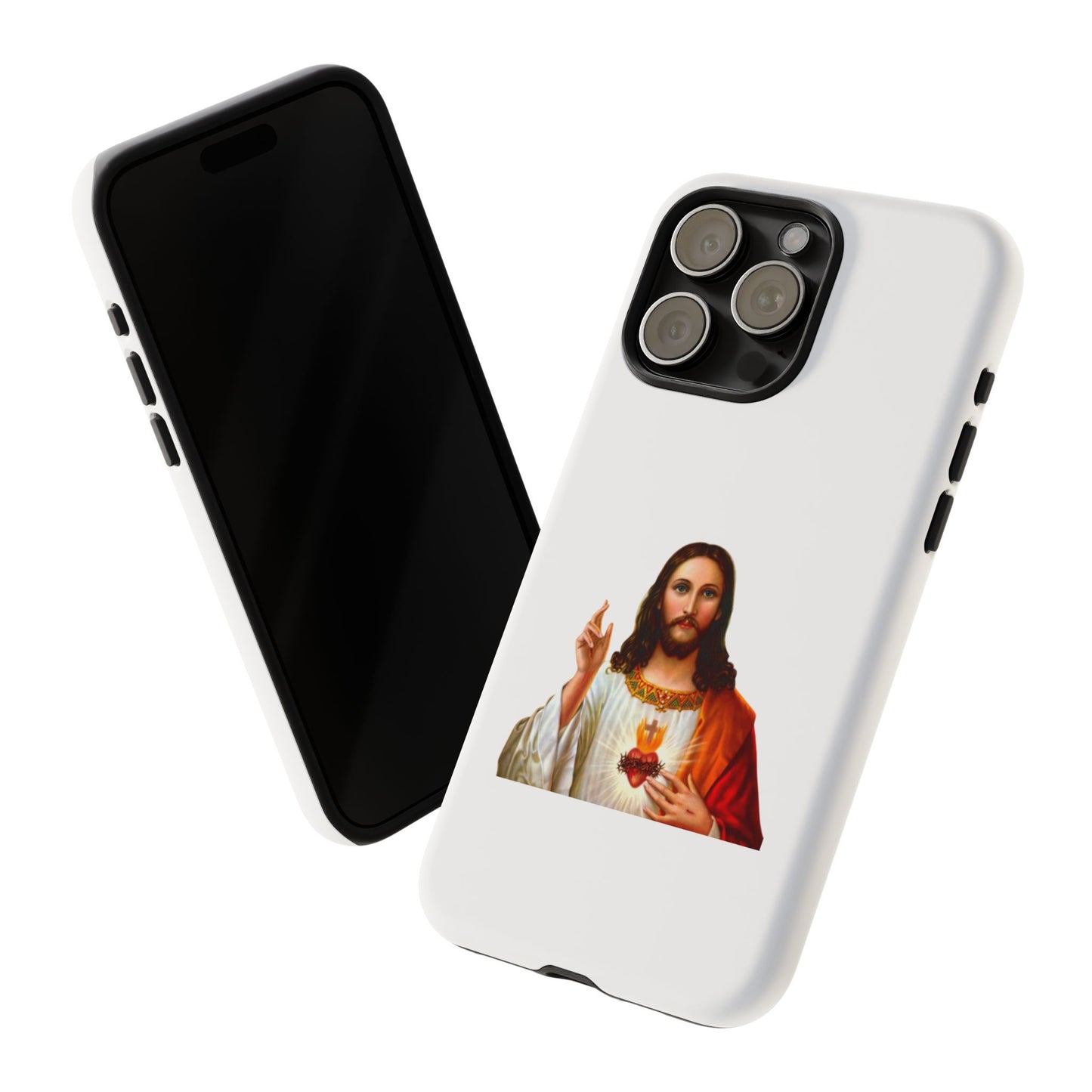 Artistic Phone Case Featuring Jesus, Tough Phone Case, Christian Gift, Religious Phone Cover, Inspirational Phone Accessory, Unique Jesus
