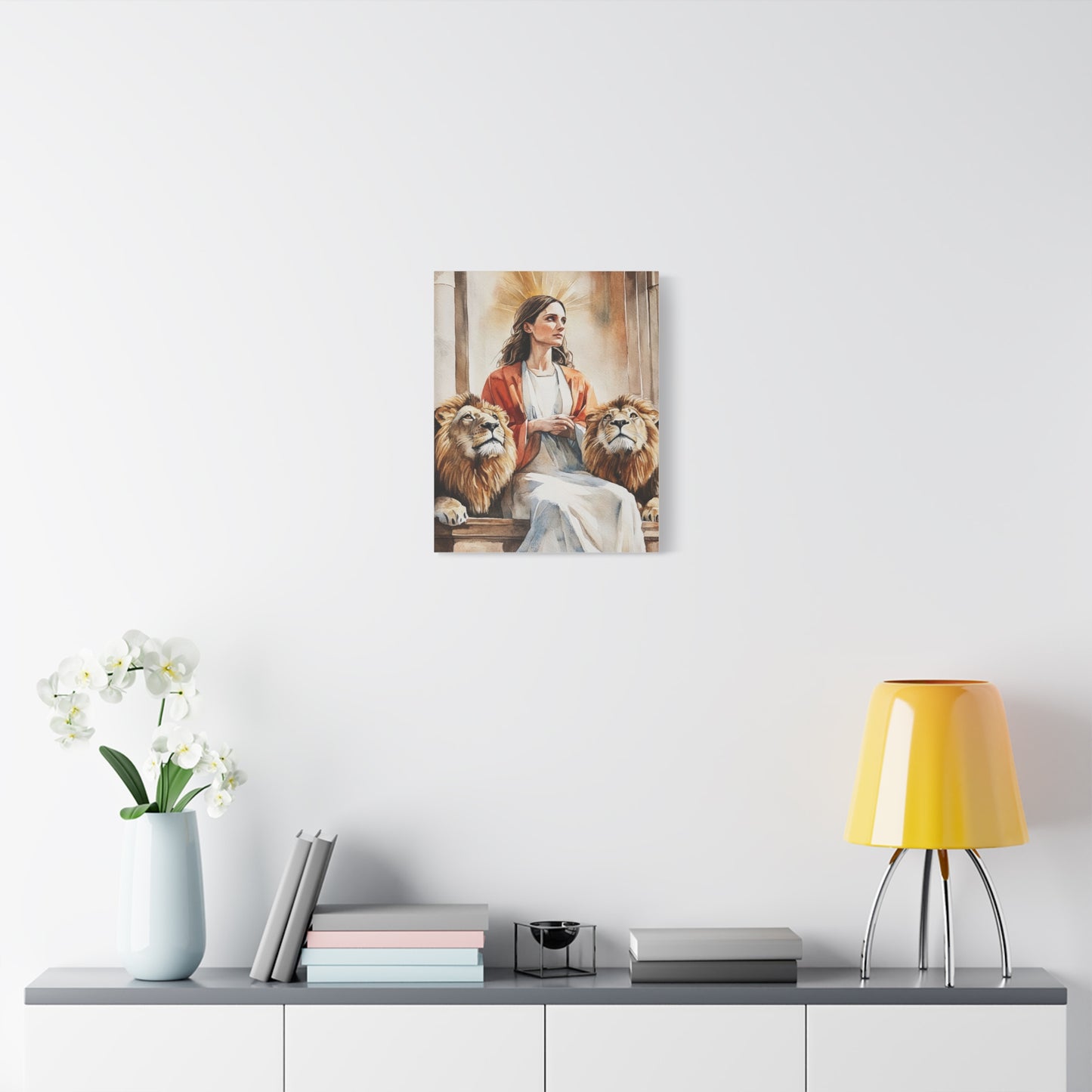 Ready To Hang - St. Prisca with Lions Catholic Canvas Wall Art, Christian Decor