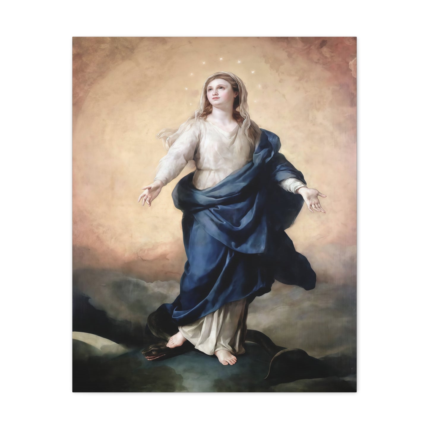Ready to Hang - Immaculate Conception Virgin Mary Catholic Canvas Wall Art, Christian Decor