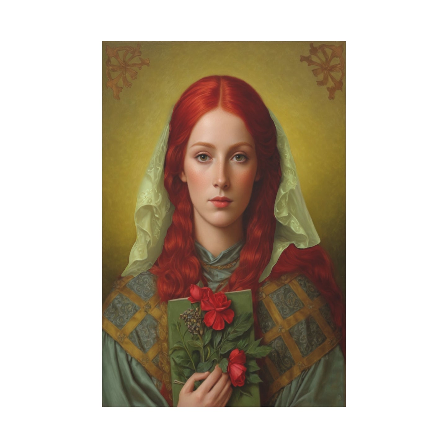 St. Dymphna Catholic Canvas Wall Art, Christian Decor