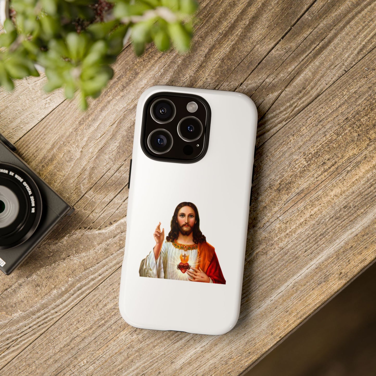 Artistic Phone Case Featuring Jesus, Tough Phone Case, Christian Gift, Religious Phone Cover, Inspirational Phone Accessory, Unique Jesus